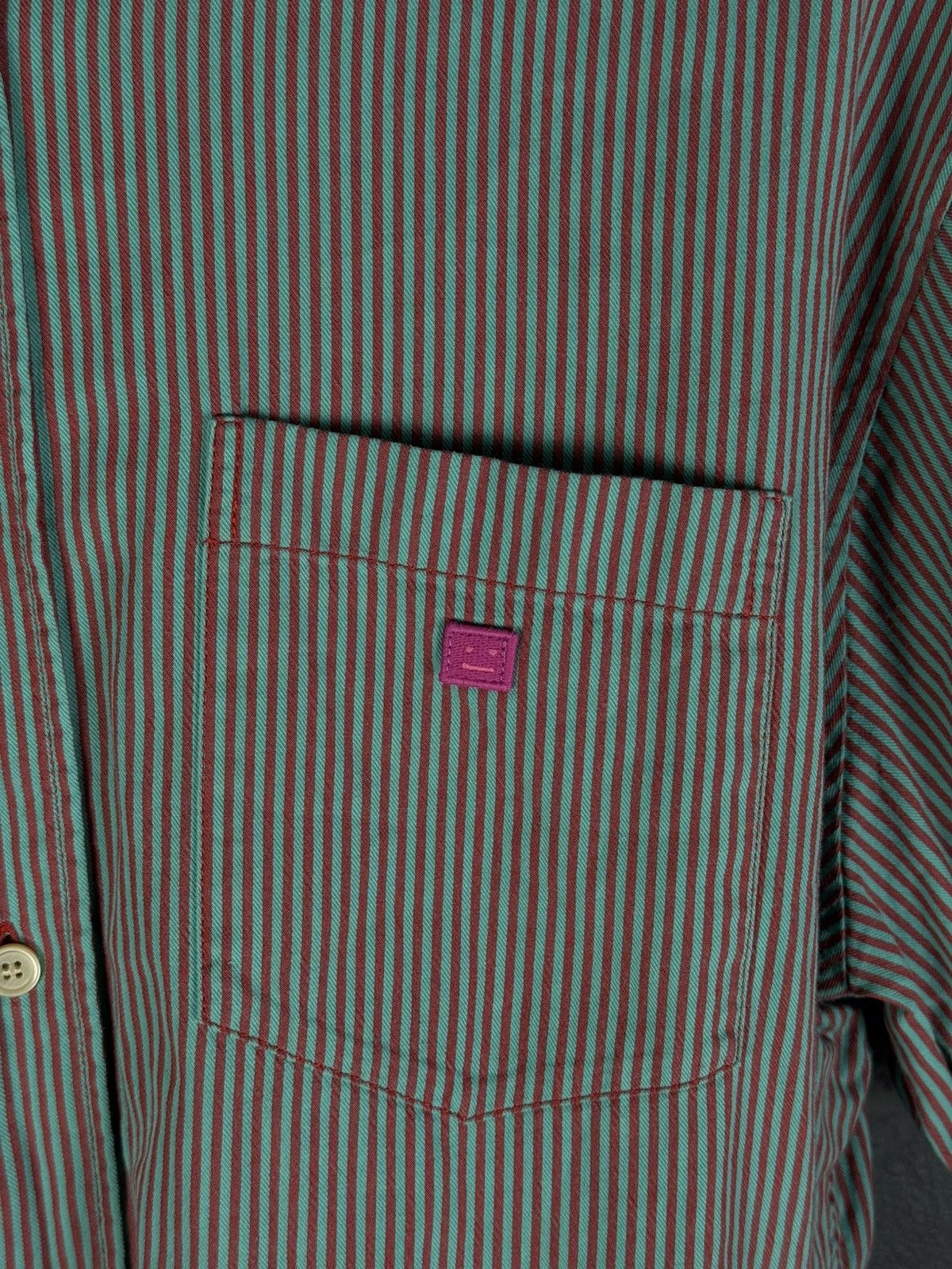 Acne Studios Acne Studios - Oversized Logo-Appliquéd Striped Cotton Shirt Size US S / EU 44-46 / 1 - 7 Thumbnail