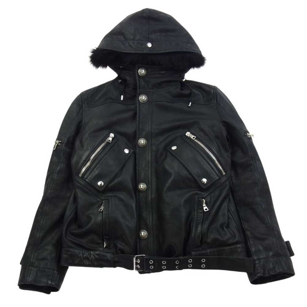 902 BALMAIN レザージャケット 7号 ファー ライナー ベルト付き M Men's Balmain Leather Jackets | Grailed