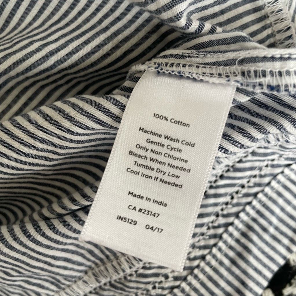 Other Talbots Blue White Stripe Sleeveless Cotton Top Navy Crochet Size M / US 6-8 / IT 42-44 - 7 Thumbnail