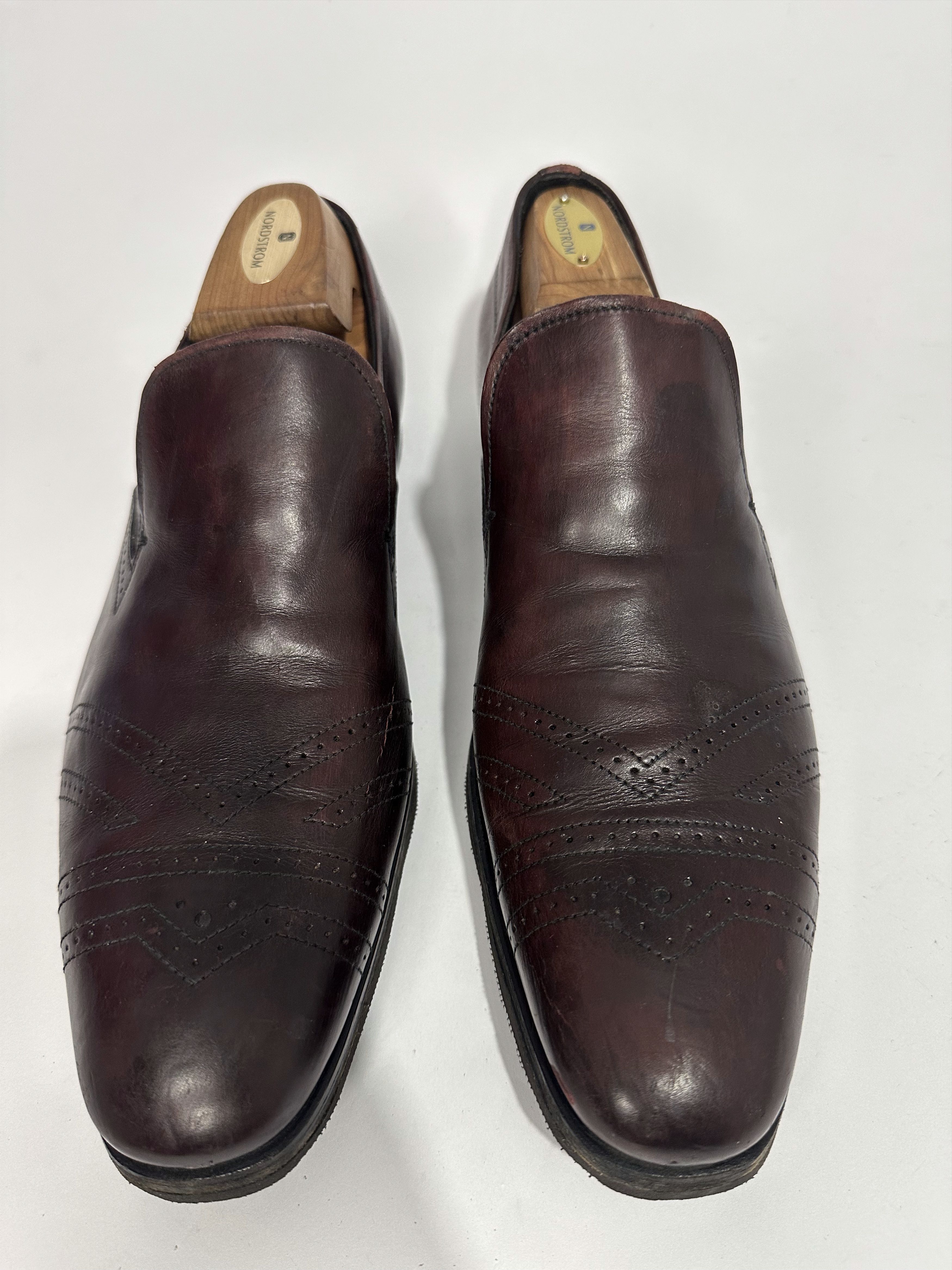 Prada Vintage Prada Brown Burnished Leather Wingtip Brogue Loafers Size US 8 / EU 41 - 1 Thumbnail