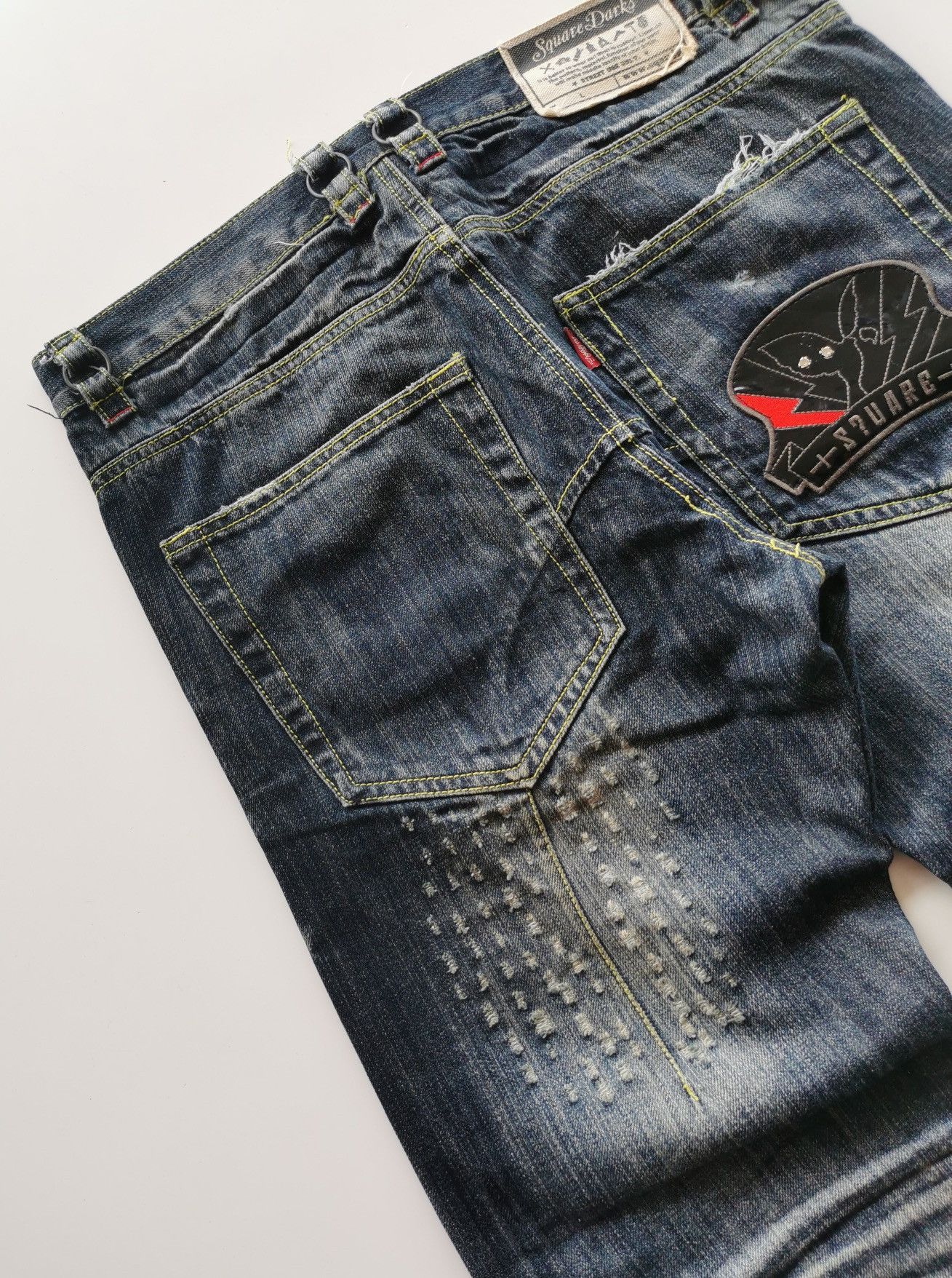 Japanese Brand Square Dark Distressed Jeans Size US 34 / EU 50 - 9 Thumbnail