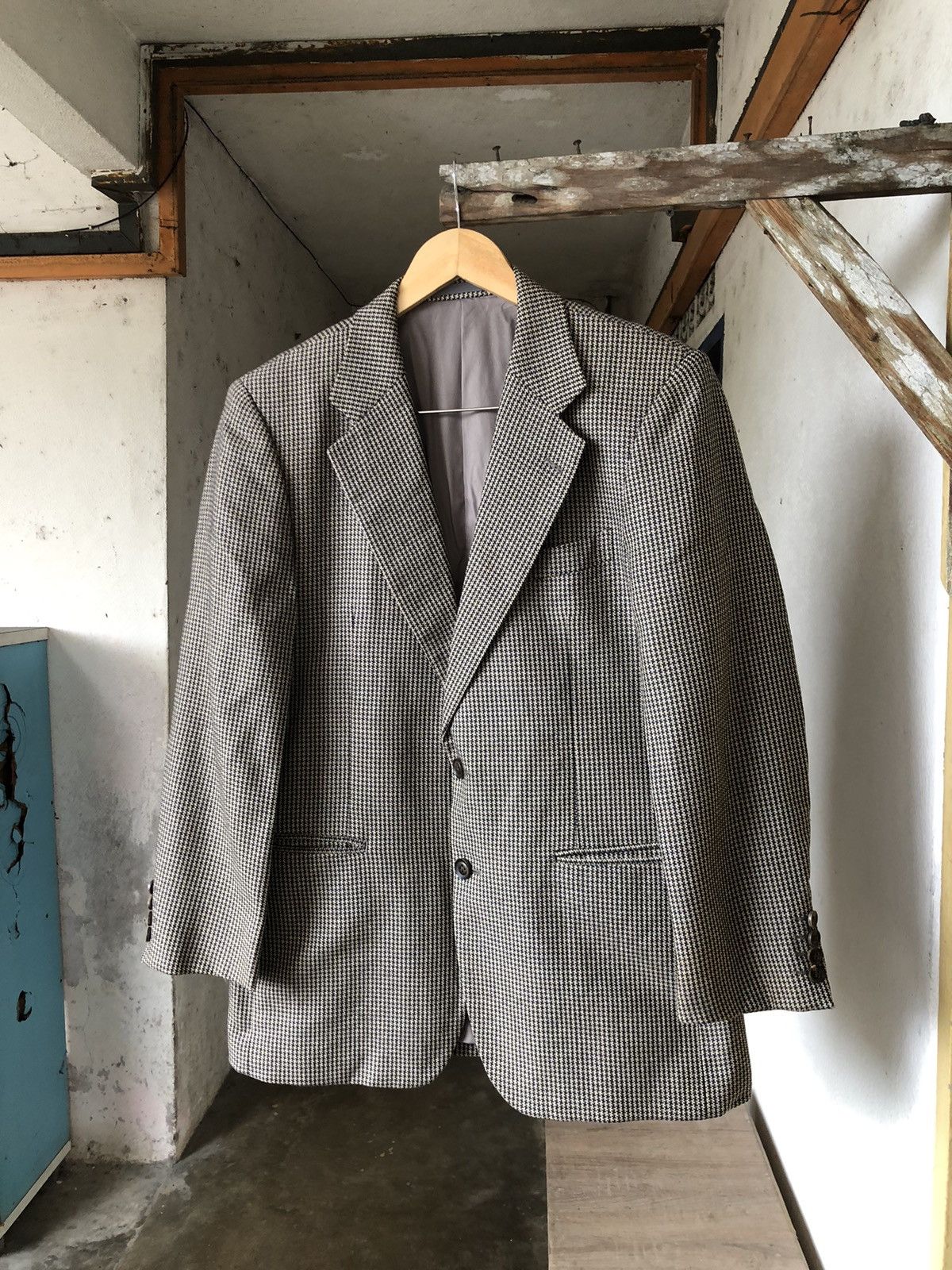 Burberry Vtg Burberry Tweed Wool Checked Single Breasted Blazer Size US M / EU 48-50 / 2 - 3 Thumbnail