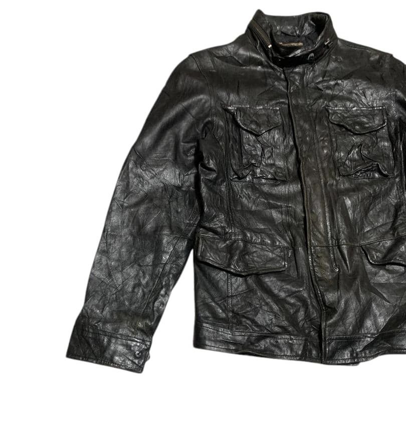 Japanese Brand Vintage Back Number M 65 Field Sheepskin Leather Jacket Size US L / EU 52-54 / 3 - 2 Thumbnail