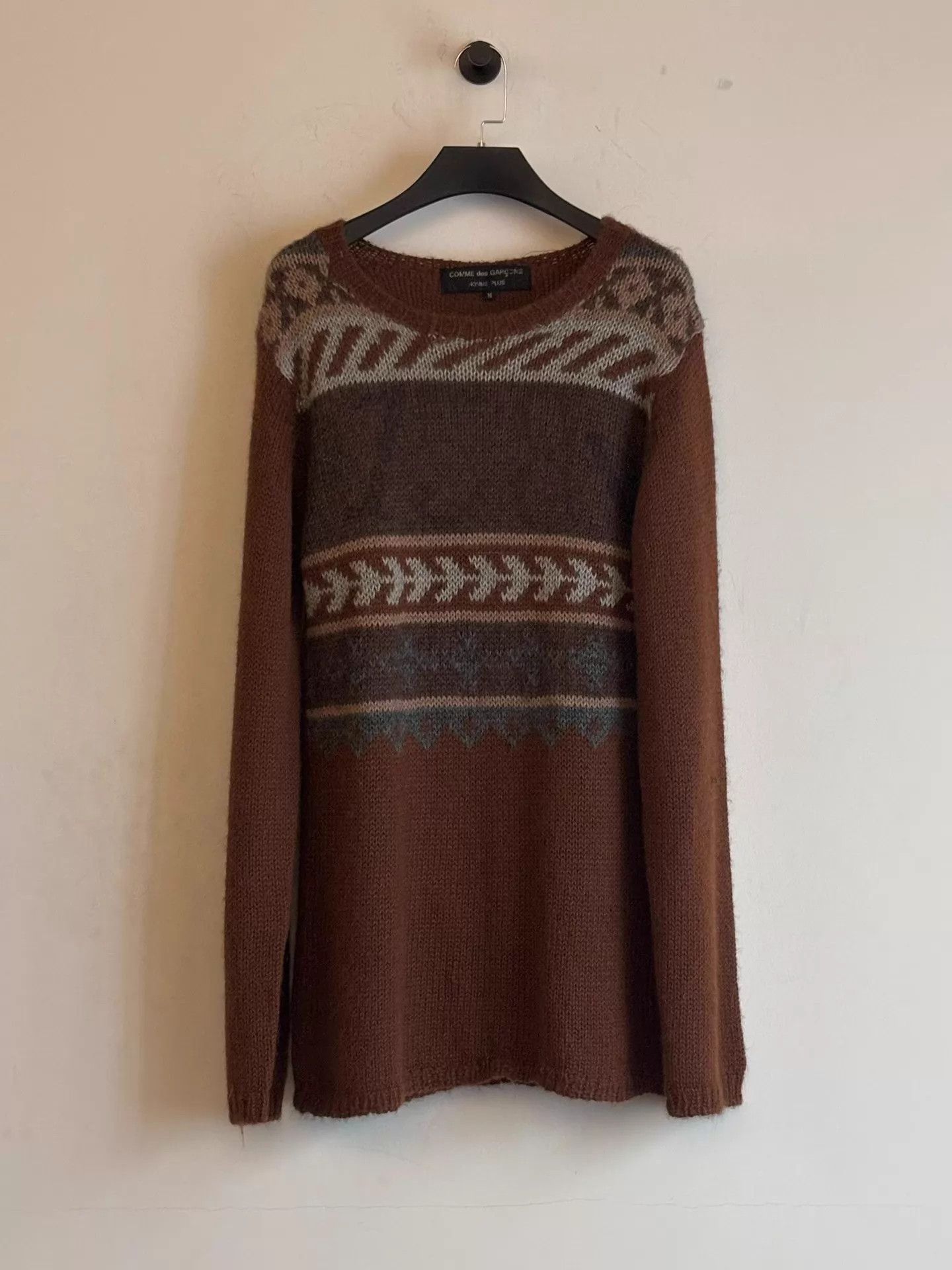 Comme des Garcons Brown Patterned Long Sleeve Sweater Size US M / EU 48-50 / 2 - 1 Thumbnail