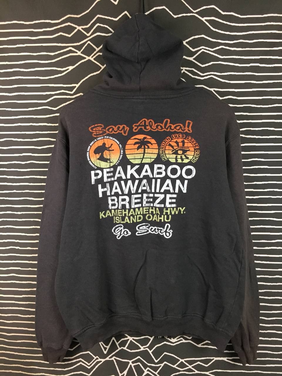 Vintage Vtg Peakaboo Surf Hawaii "Say Aloha" Zip Hoodie Size US XL / EU 56 / 4 - 11 Thumbnail