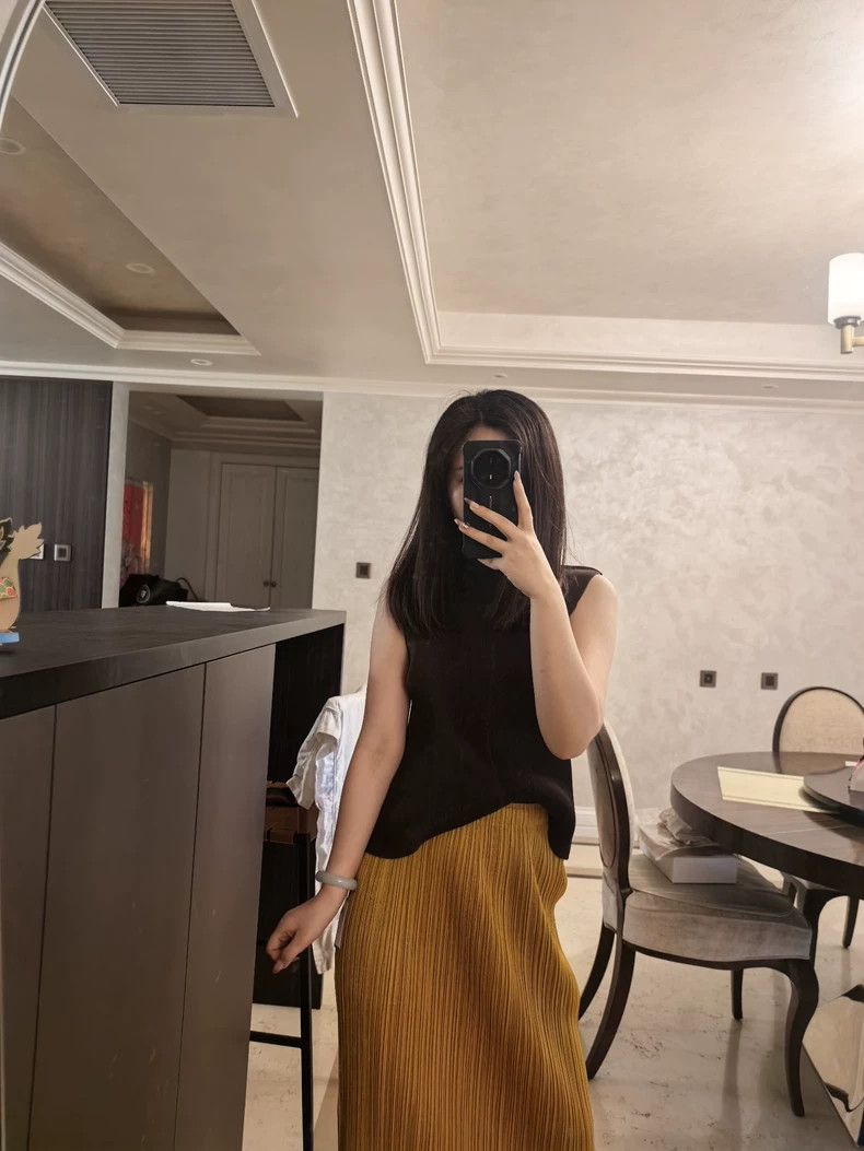 Issey Miyake Issey Miyake size:3 Ginger yellow pleated skirt Size XS / US 0-2 / IT 36-38 - 5 Thumbnail