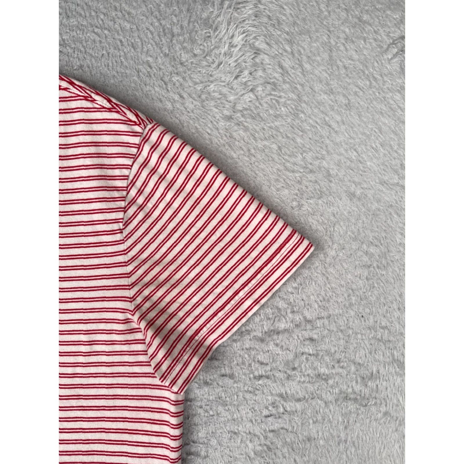 Tommy Hilfiger Tommy Hilfiger Shirt Adult Medium Red Stripe Short Sleeve Crew 100% Cotton READ Size US M / EU 48-50 / 2 - 2 Thumbnail