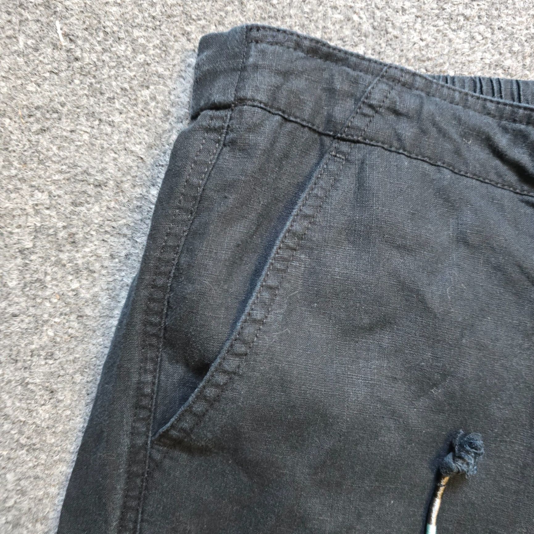 J.Crew VINTAGE J. CREW Pants Womens Size Large Tall Black Linen Blend Tapered Drawstring Casual Size 36" / US 14 / IT 50 - 3 Thumbnail