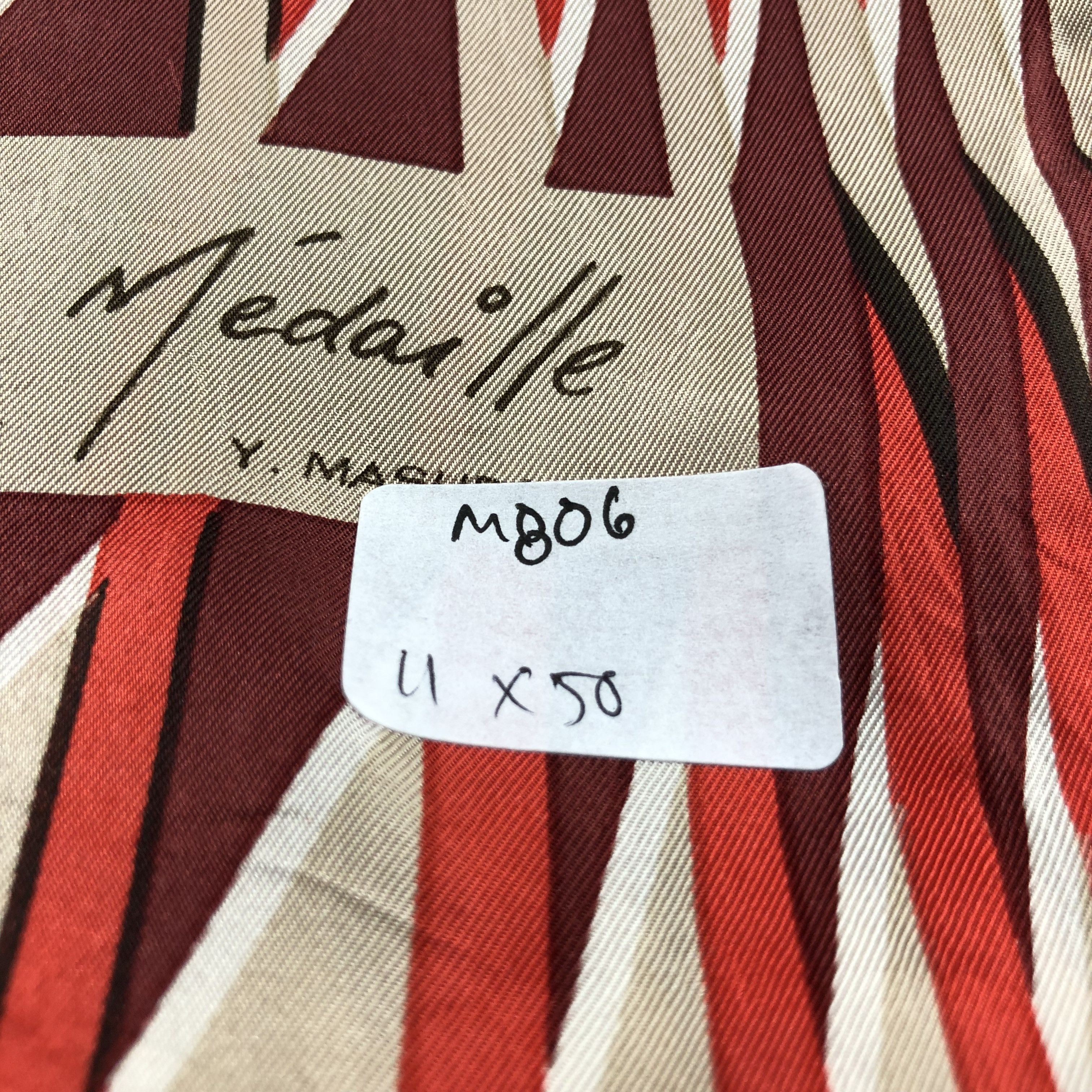 Vintage Dessins by Y. Masuda Silk Stole Silk Scarf M806