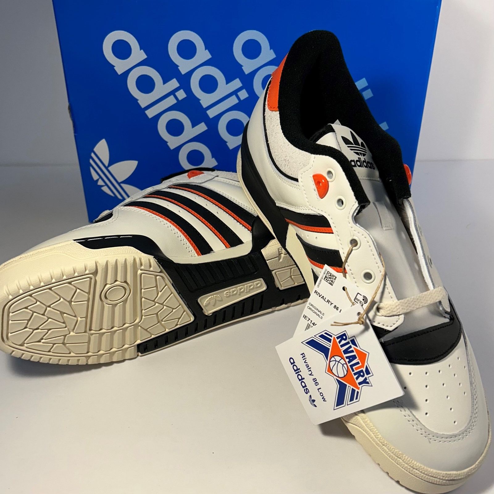 Adidas Adidas Originals Rivalry 86 Low Sz 11.5 Wht/Blk/Or IE7140 Size US 11.5 / EU 44-45 - 6 Thumbnail