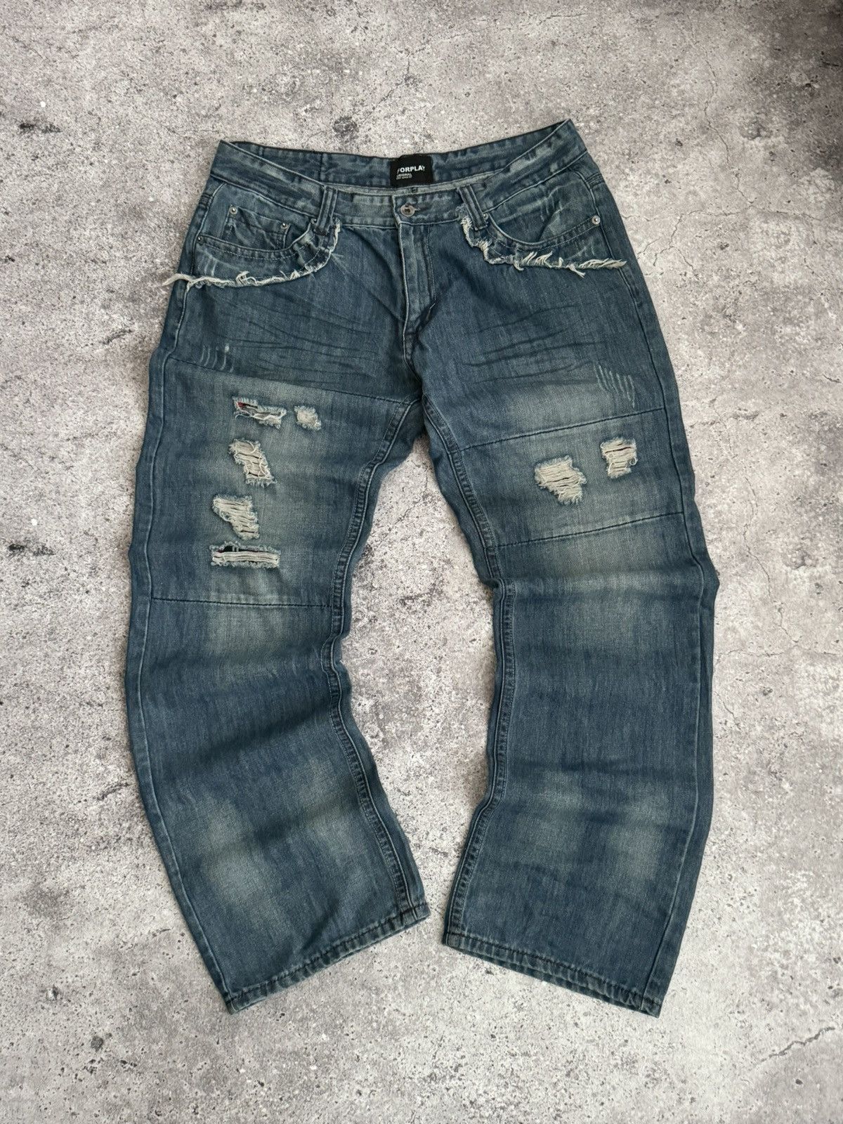 Vintage Vintage Y2K distressed Diesel style baggy pants Size US 34 / EU 50 - 4 Thumbnail