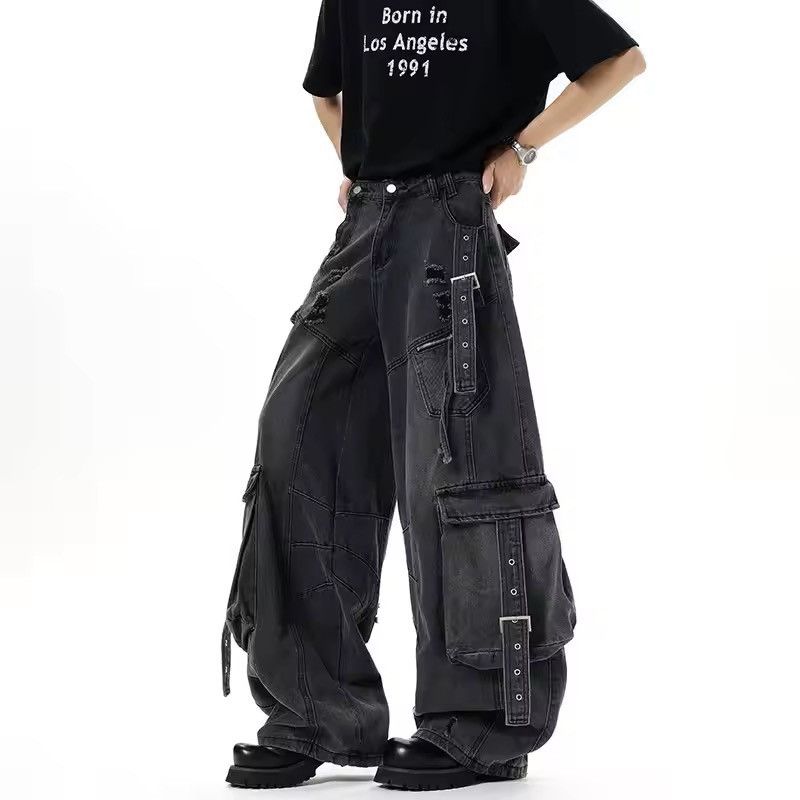 Japanese Brand VIBE Street Retro Heavyweight Multi-Pocket Cargo Jeans Size US 26 / EU 42 - 4 Thumbnail