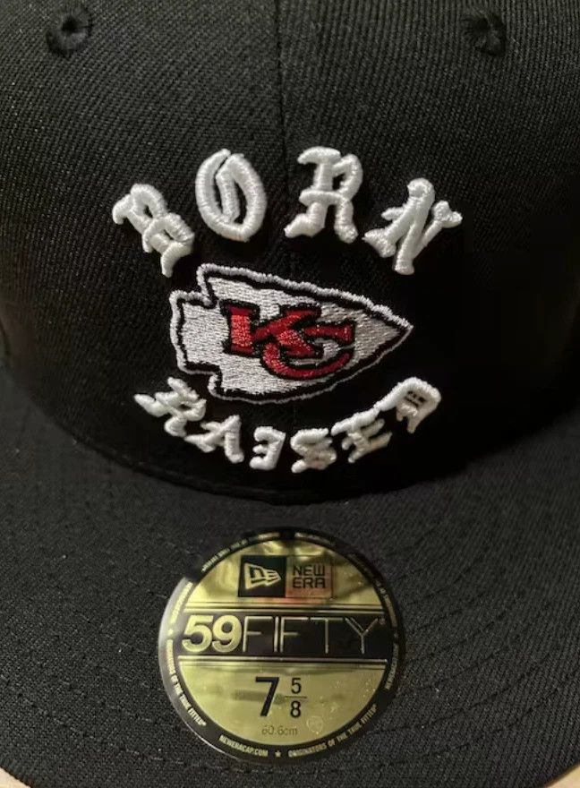 Born X Raised × NFL (7 5/8) NFL NEW ERA + CHIEFS FITTED ROCKER HAT: BLACK Size ONE SIZE - 2 Thumbnail