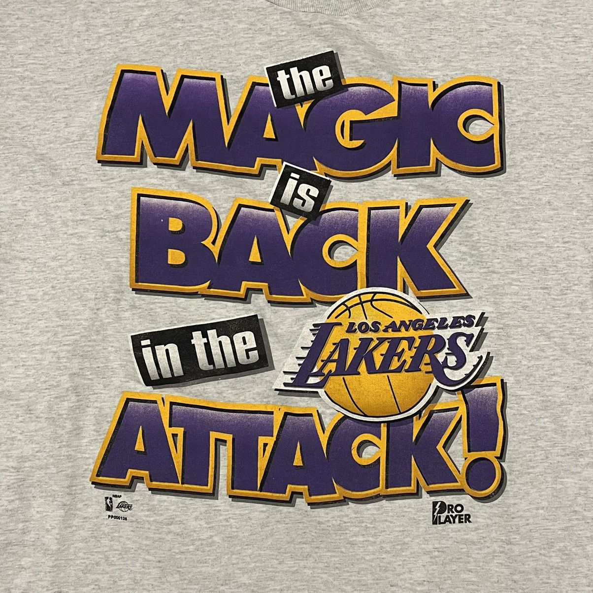 NBA × Vintage Vintage Lakers Magic Johnson T-Shirt XL 90s Single NBA Print Size US XL / EU 56 / 4 - 4 Thumbnail