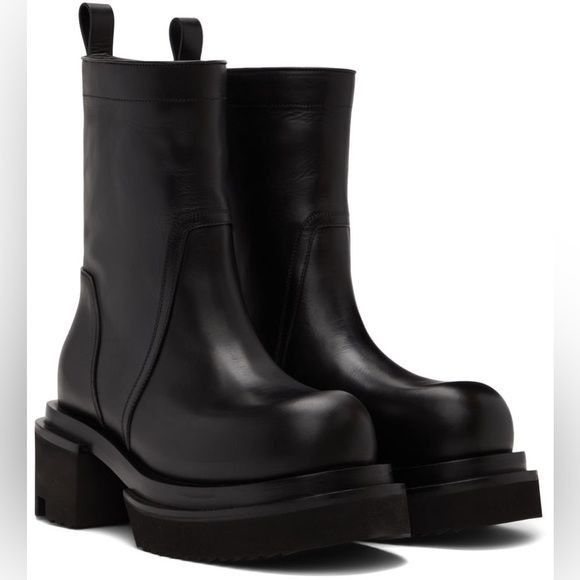 Rick Owens RICK OWENS BLACK BOGUN BOOTS Size US 7 / EU 40 - 2 Thumbnail