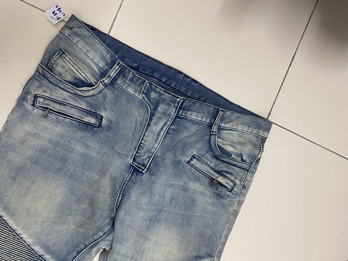 Balmain Men's Balmain Biker Denim Jeans . Hard To Find Style. Size US 39 - 2 Thumbnail