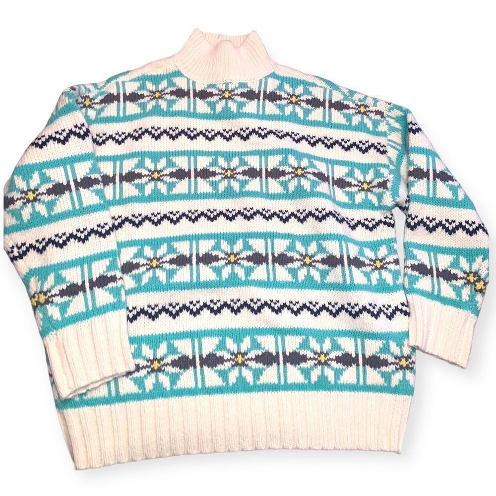 American Eagle Outfitters AEO oversized fairisle mock neck sweater Size XS / US 0-2 / IT 36-38 - 2 Thumbnail
