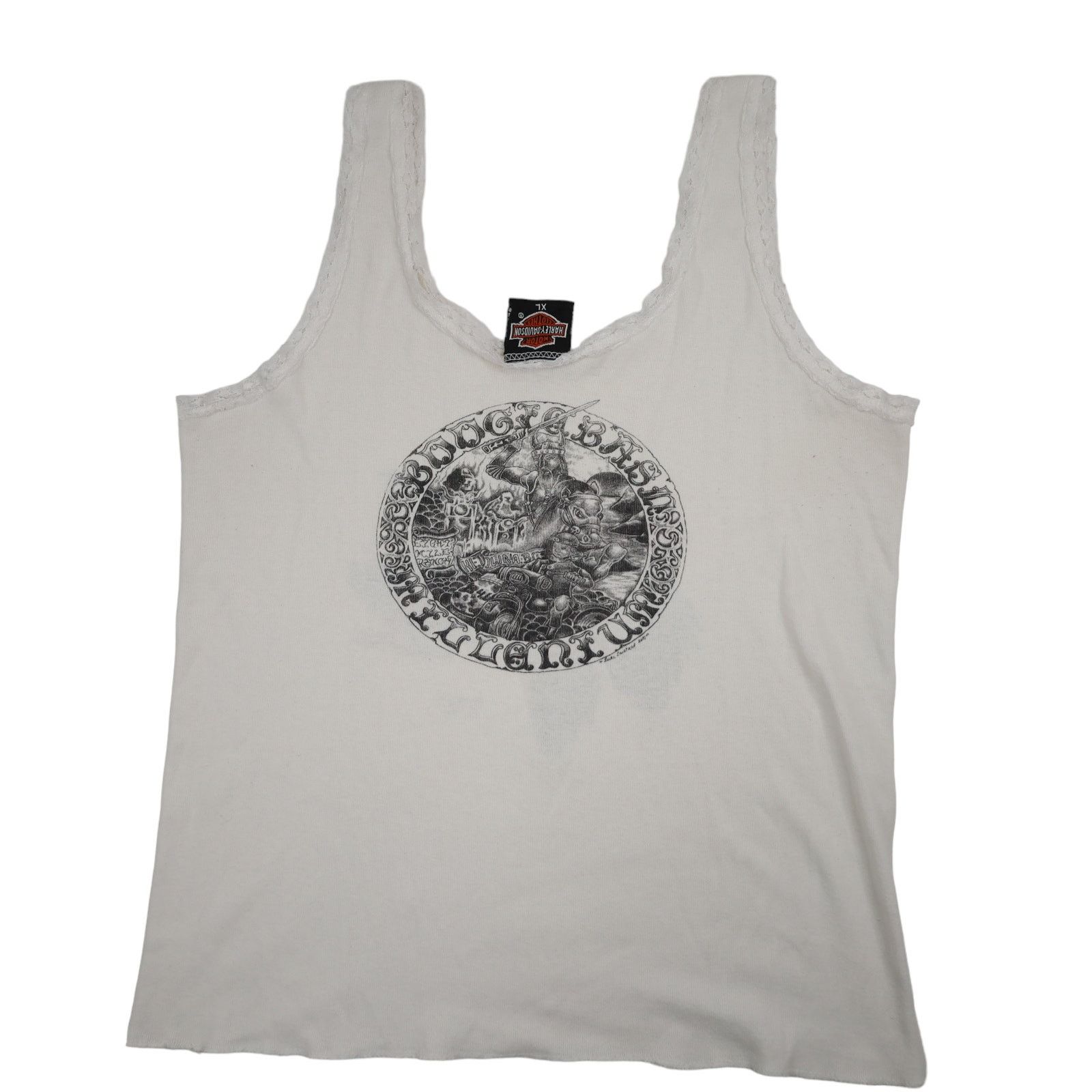 Harley Davidson Vintage 3D Emblem Harley Davidson Lace Trim Tank Top Size XL / US 12-14 / IT 48-50 - 10 Thumbnail