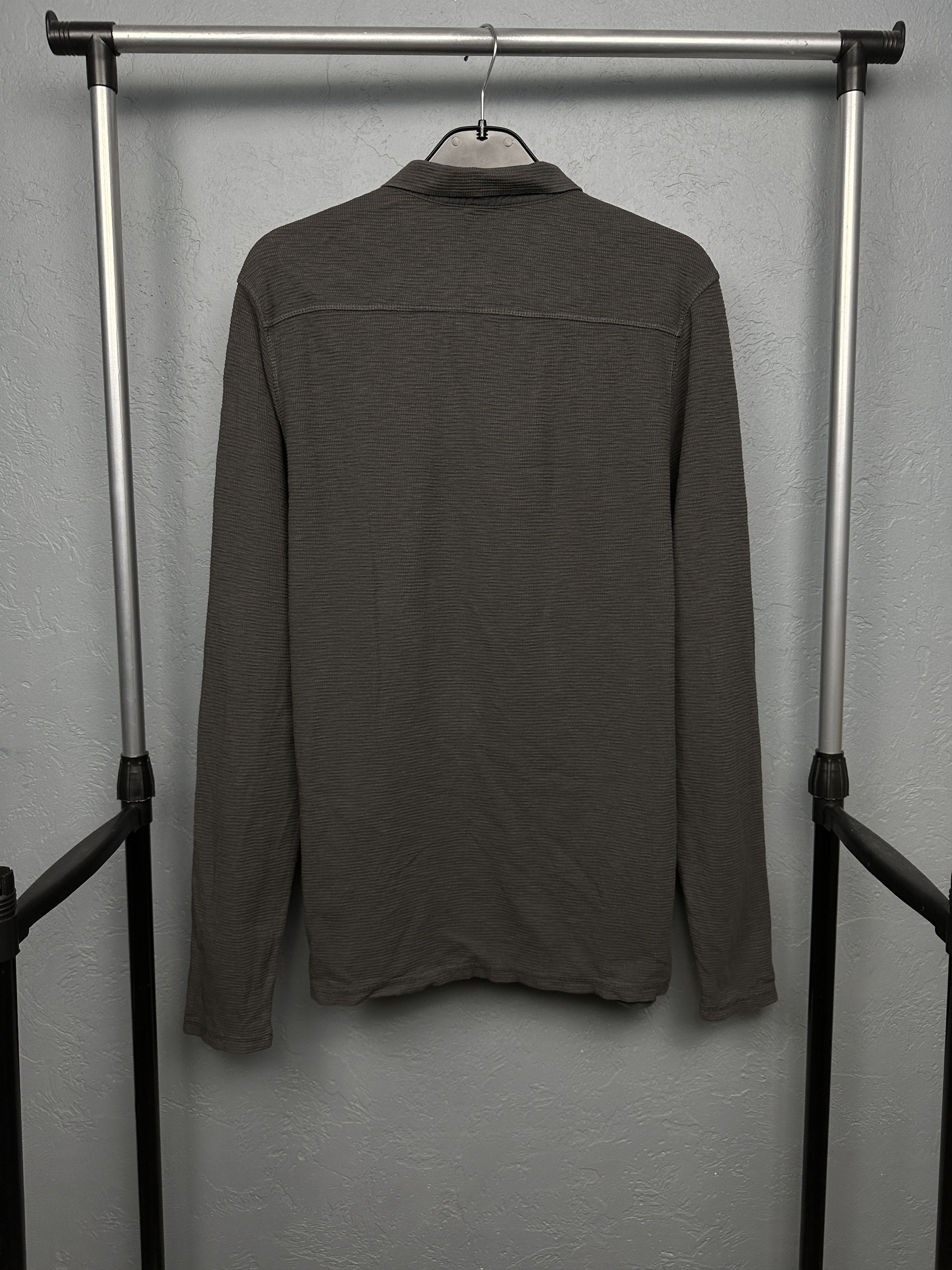 Allsaints Allsaints Clash Mens Ribbed Long Sleeve Polo Shirt Size US L / EU 52-54 / 3 - 6 Thumbnail