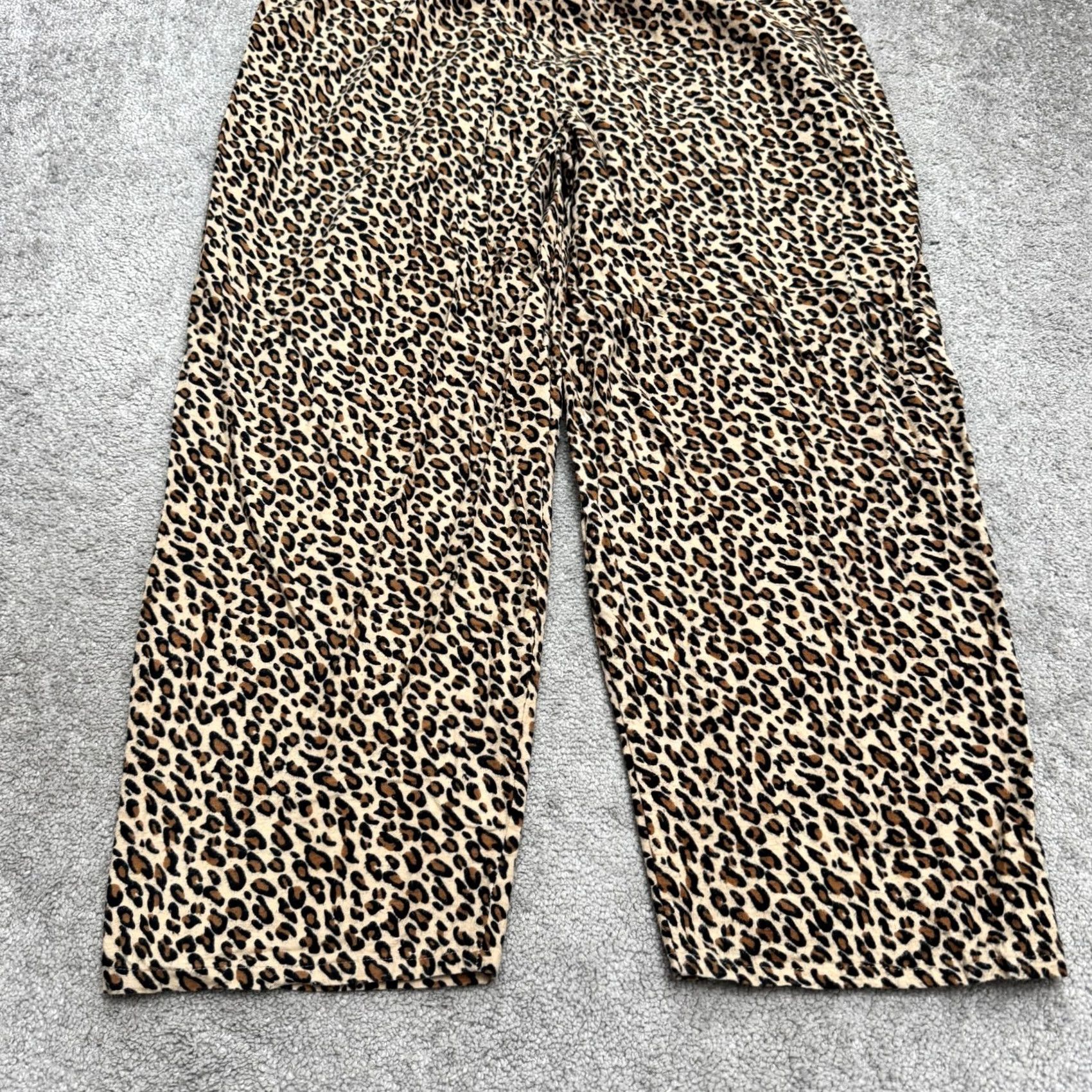 Vintage Gilligan & O'Malley Leopard Print Pajama Pants Womens Plus 1X Brown Sleep Lounge Pant Size 40" / US 18 - 4 Thumbnail