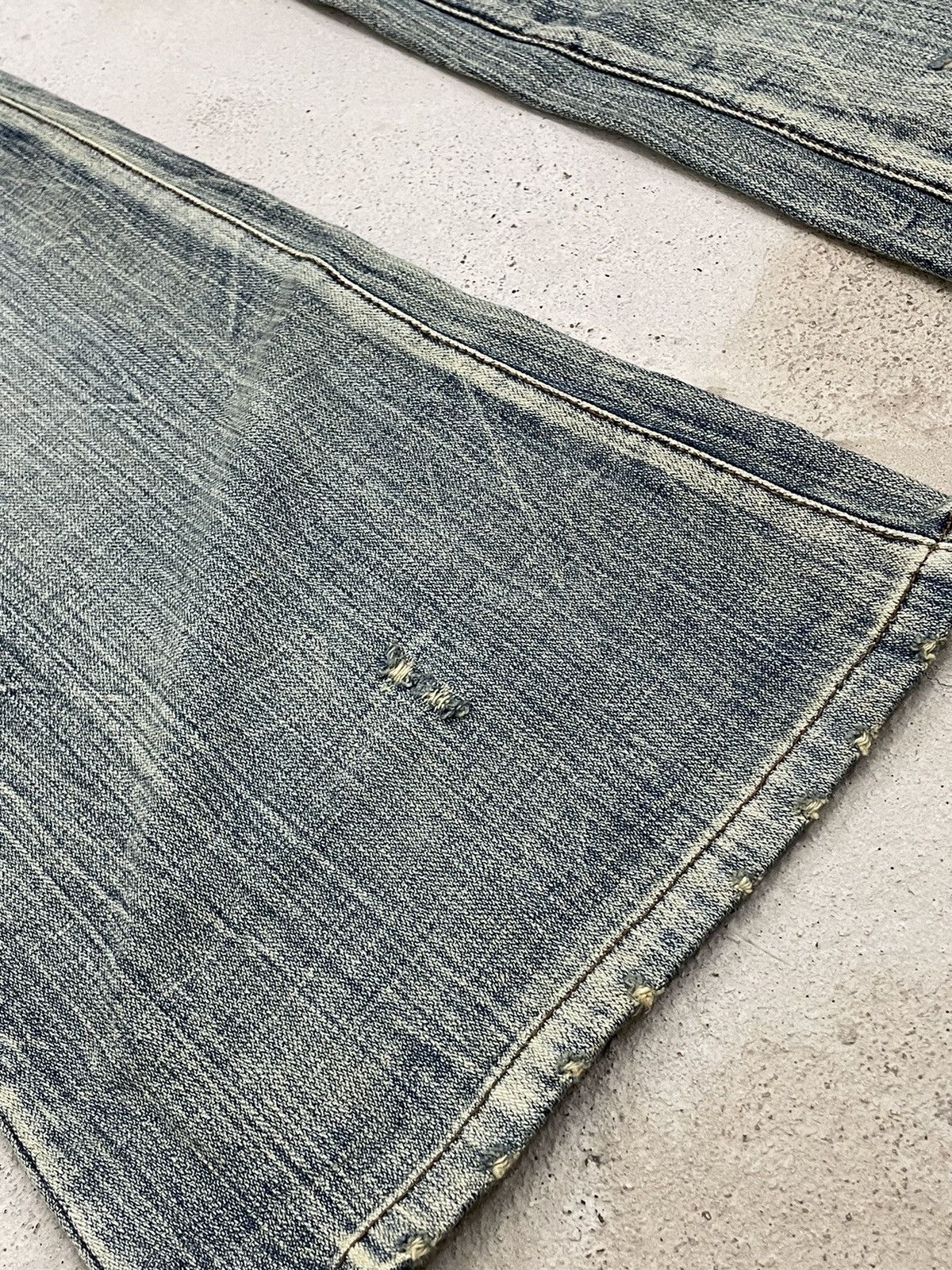 If Six Was Nine × Japanese Brand Still Mud Light Wash High Rise Flare Distressed Style Pants Size US 30 / EU 46 - 6 Thumbnail