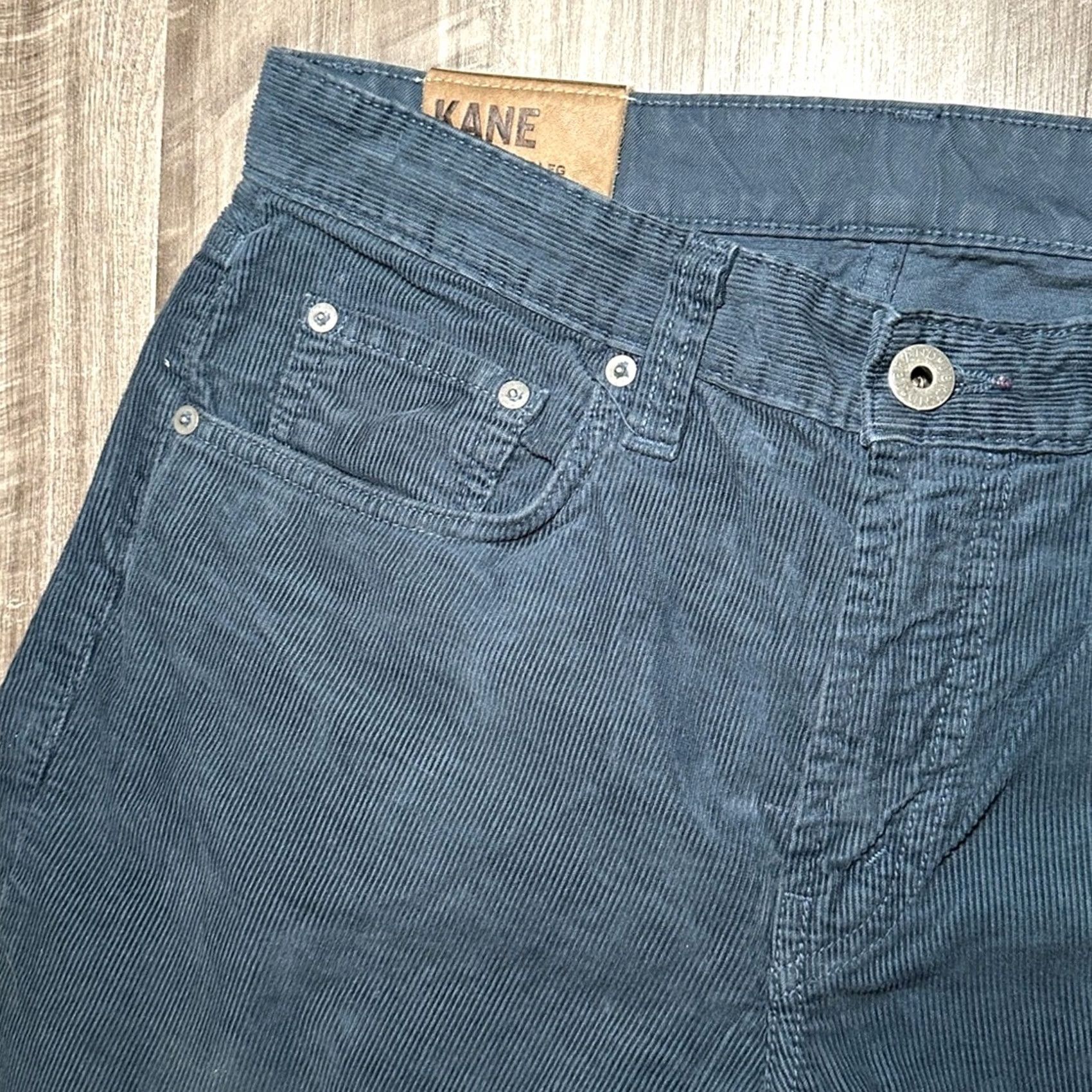 J Brand J Brand Kane Straight Fit Drab Navy Corduroy Jeans - 31 Mens Casual Chino 30in Inseam Size US 31 - 6 Thumbnail