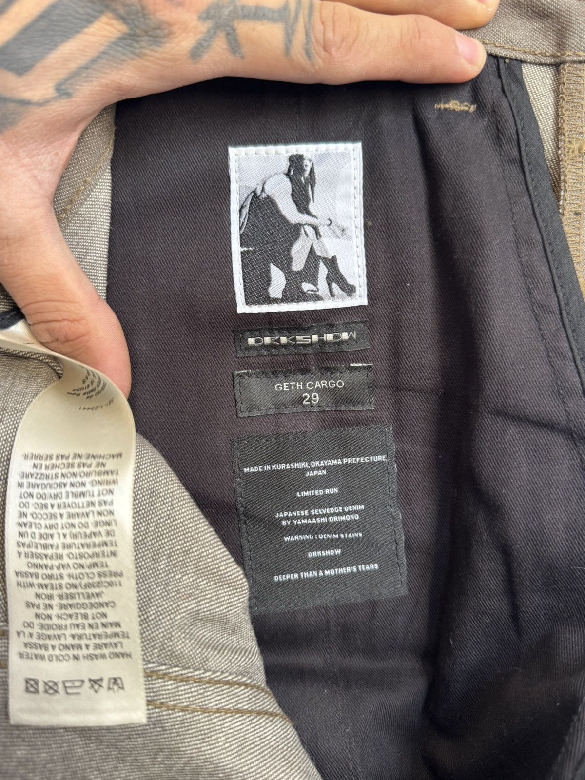 Rick Owens Drkshdw Rick Owens Geth Cargos Size US 29 - 7 Thumbnail