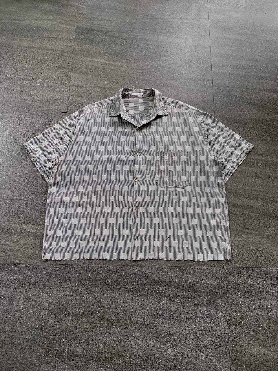 Yohji Yamamoto FREE TAX! 90s Square Patterned Wide Shirt Size US L / EU 52-54 / 3 - 1 Thumbnail