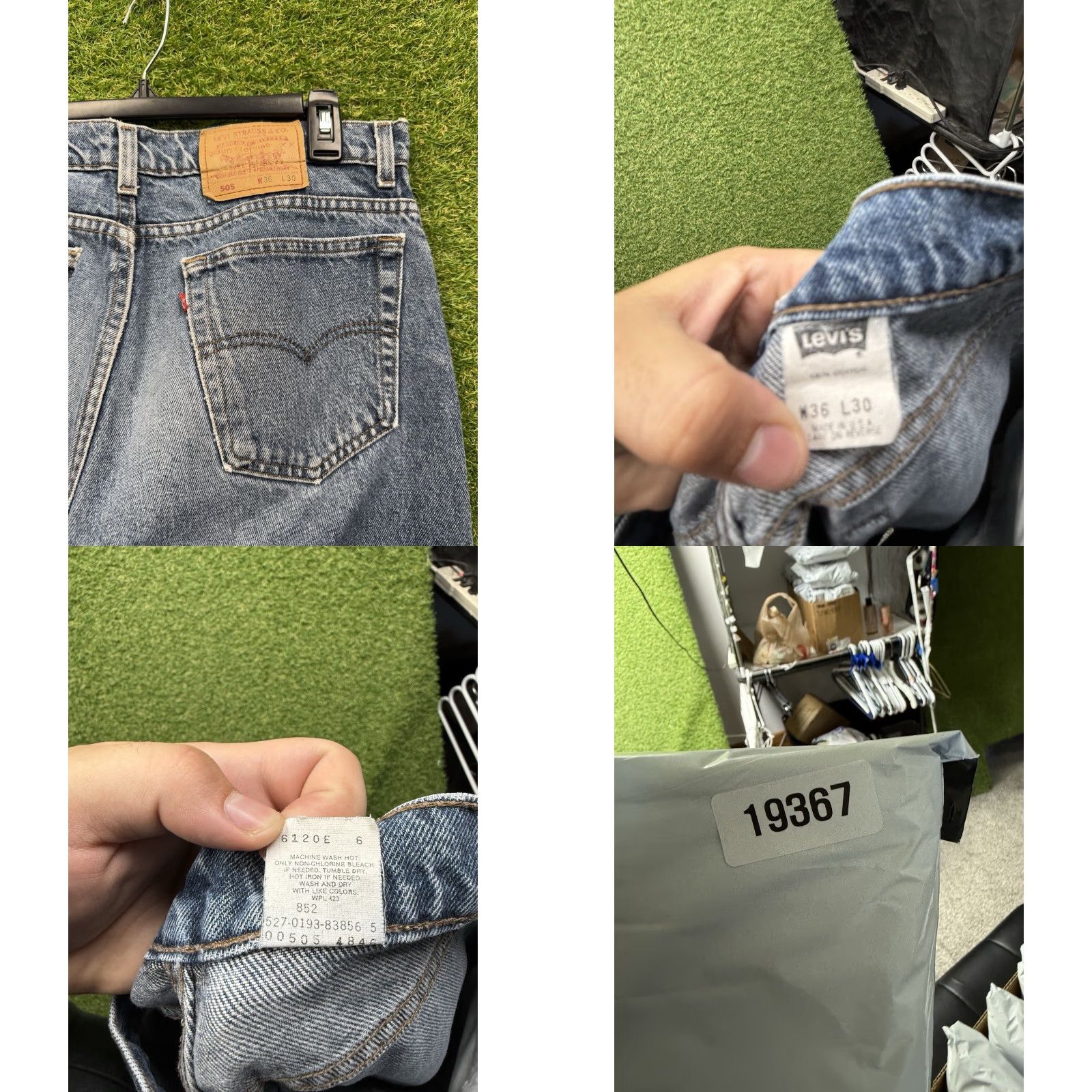 Levi's Levi's 505 Jeans Men's 36x30 Regular Straight Fit Medium Wash Blue Denim Casual Size US 36 / EU 52 - 8 Thumbnail