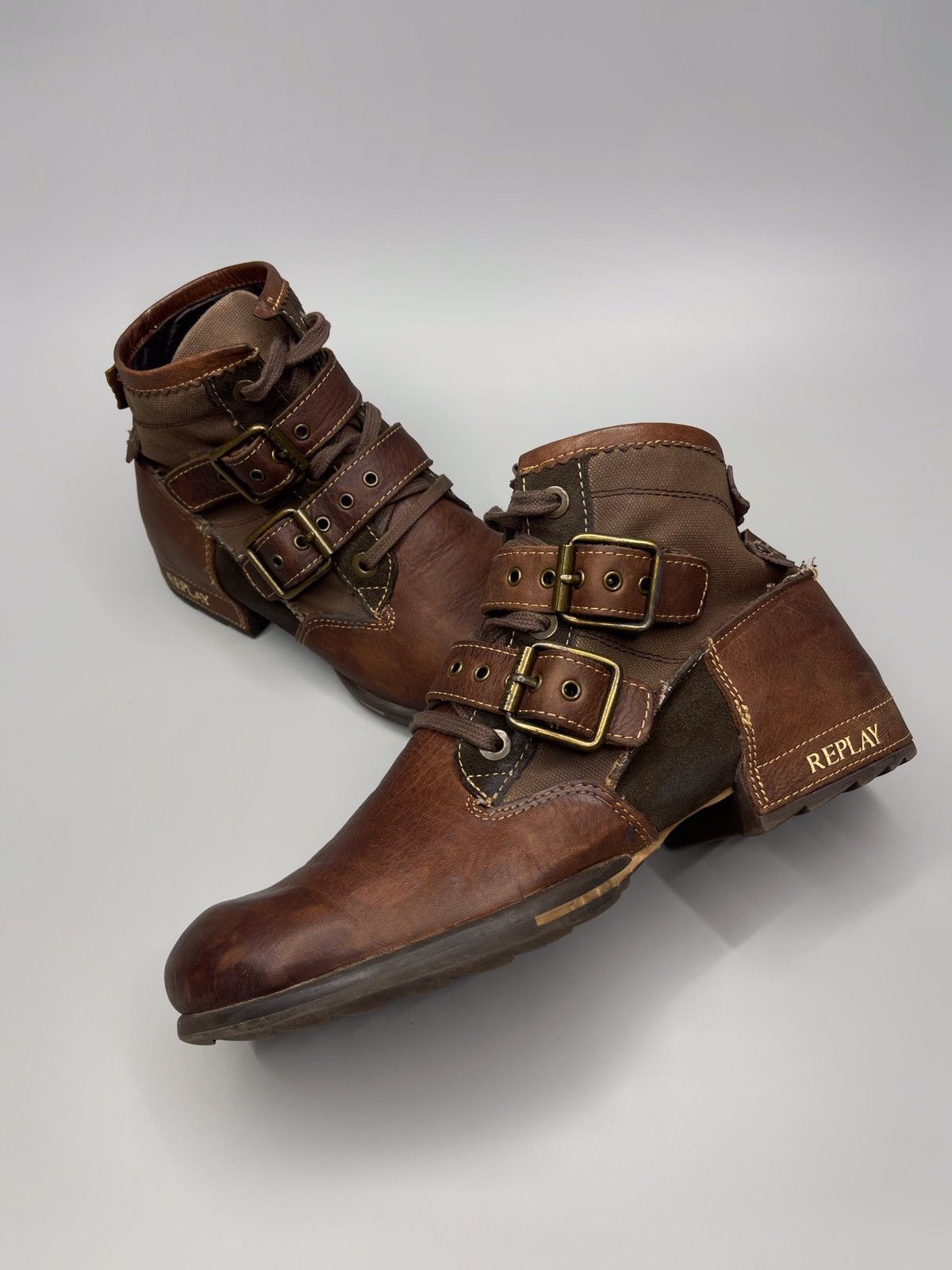 Japanese Brand × Replay Vintage Replay Leather Boots Avant-Garde Size US 8 / EU 41 - 2 Thumbnail