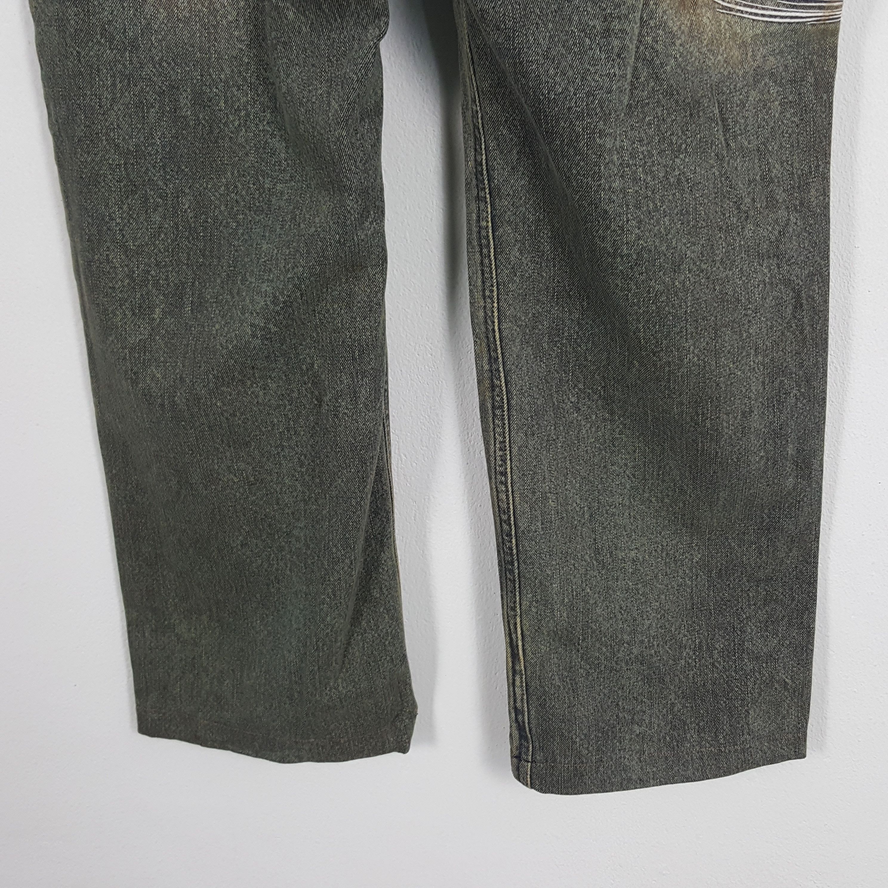 If Six Was Nine × Japanese Brand × Vintage Vintage Karakuri Tamashi Japan Koi Embroidery Art Denim Jean Size US 31 - 6 Thumbnail
