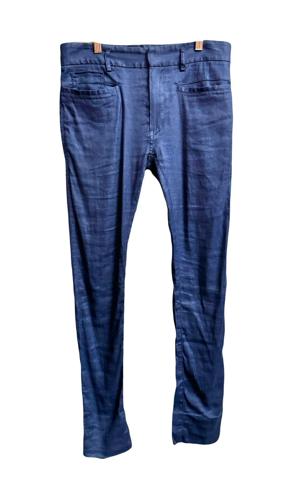 Haider Ackermann haider ackermann biker skinny blue pants linen XXS men Size US 27 - 1 Thumbnail
