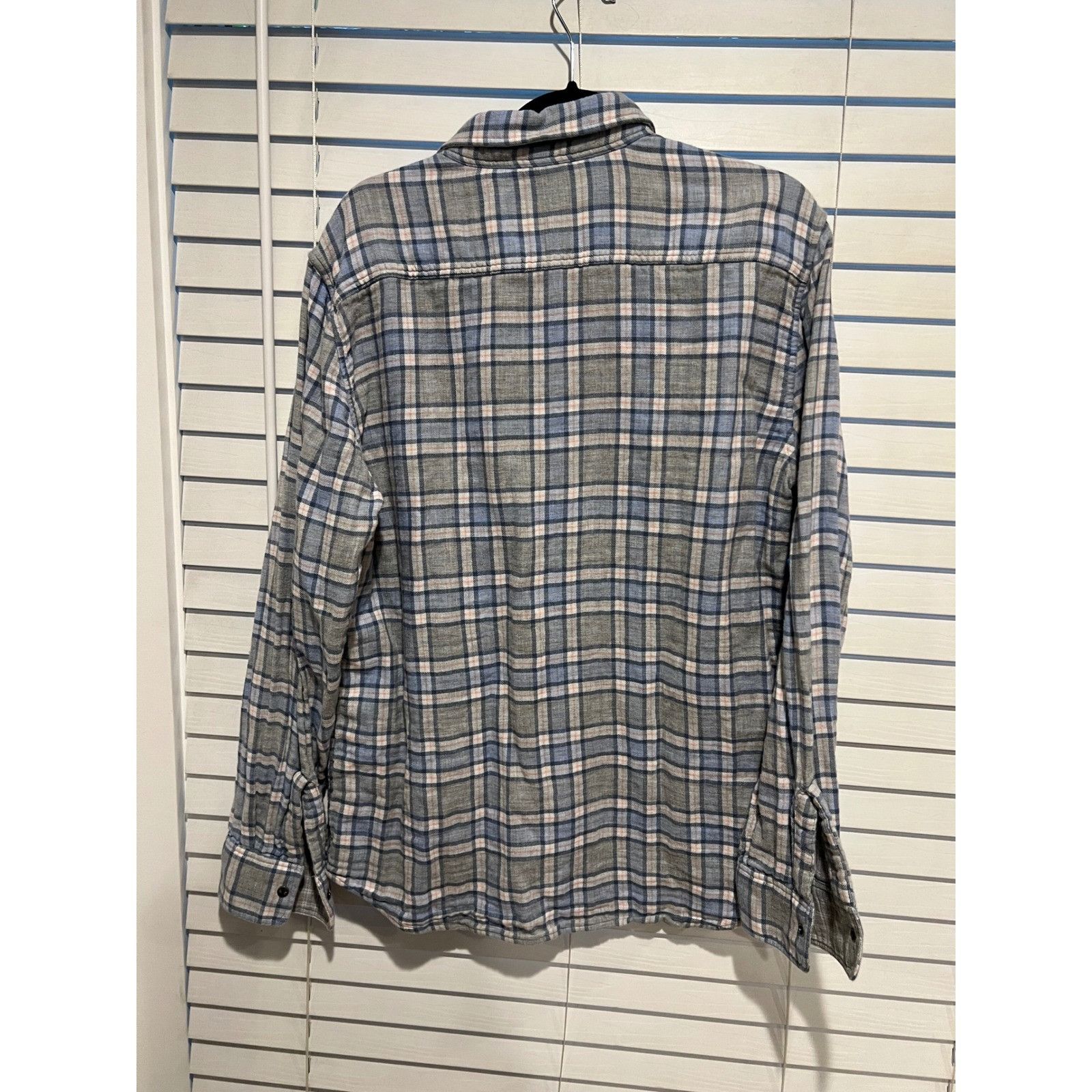 Faherty Faherty Reversible Mens Plaid Flannel Shirt Gray Blue Button Size US XL / EU 56 / 4 - 3 Thumbnail