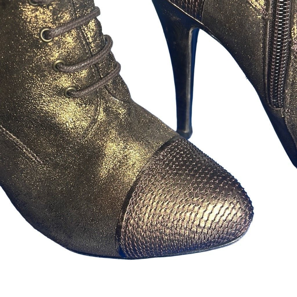 Other El Dantes Metallic Suede stiletto Boots Booties 6.5 Platforms Size US 6.5 / IT 36.5 - 13 Thumbnail