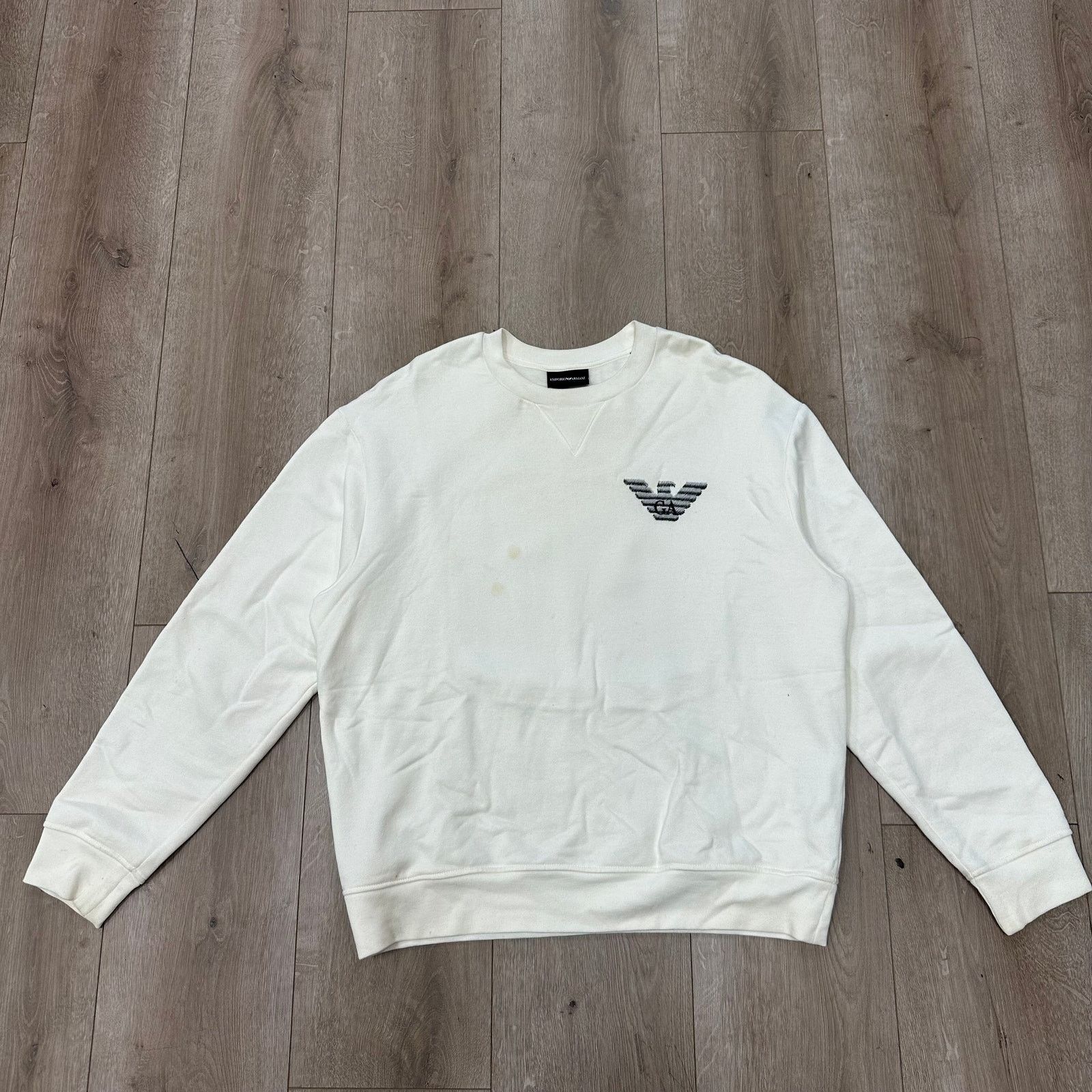 Emporio Armani Emporio Armani Cream Gray Logo sweatshirt sweater XL Size US XL / EU 56 / 4 - 1 Thumbnail