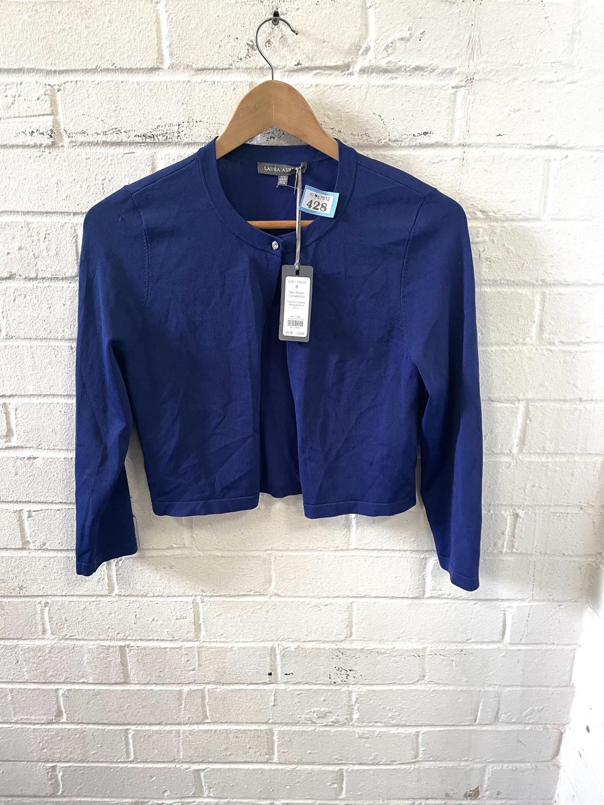 Designer Laura Ashley Women's Blue Cardigan Sweater Size 8 Size M / US 6-8 / IT 42-44 - 1 Thumbnail