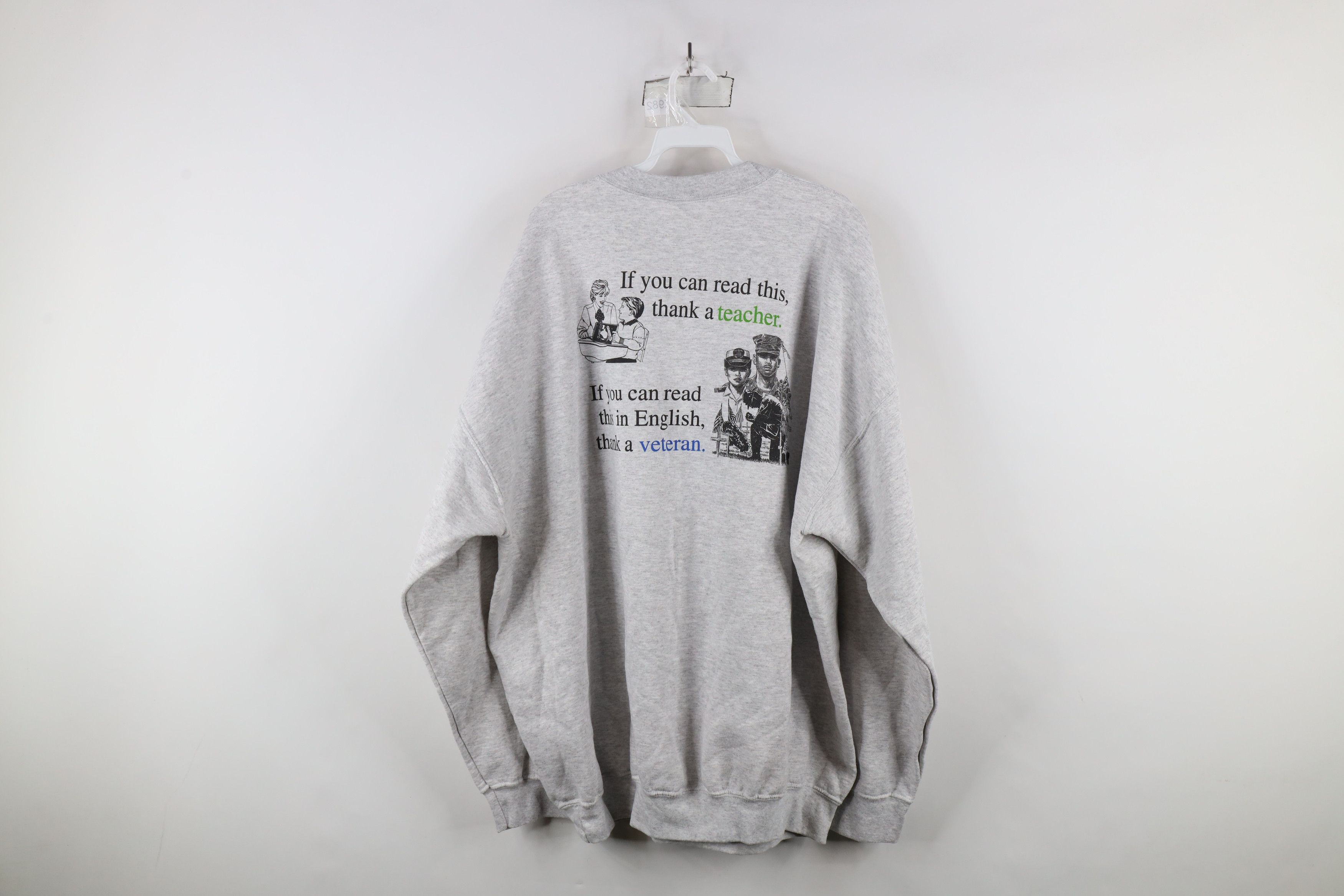 Vintage Vintage Military Flight Crewneck Sweatshirt Heather Gray Size US XXL / EU 58 / 5 - 8 Thumbnail