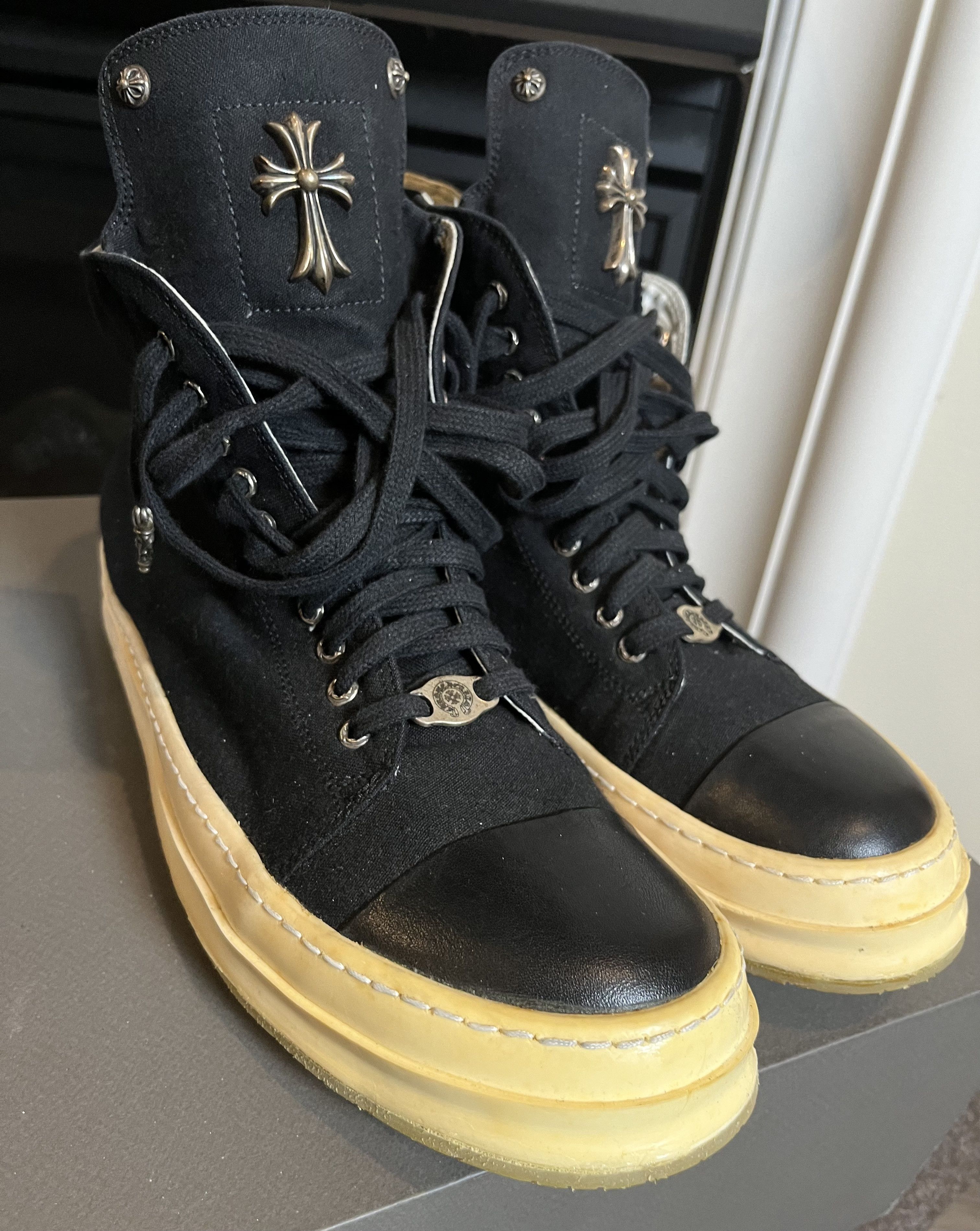 Chrome Hearts × Rick Owens RICK OWENS CHROME HEARTS RAMONES, BLACK TOE, STAPLE HEEL Size US 11 / EU 44 - 19 Thumbnail