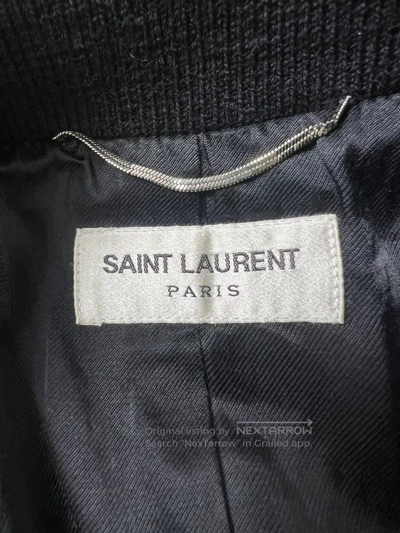 Saint Laurent Paris Saint Laurent Paris Black Warrior Leather Baseball Jacket Size US S / EU 44-46 / 1 - 5 Thumbnail