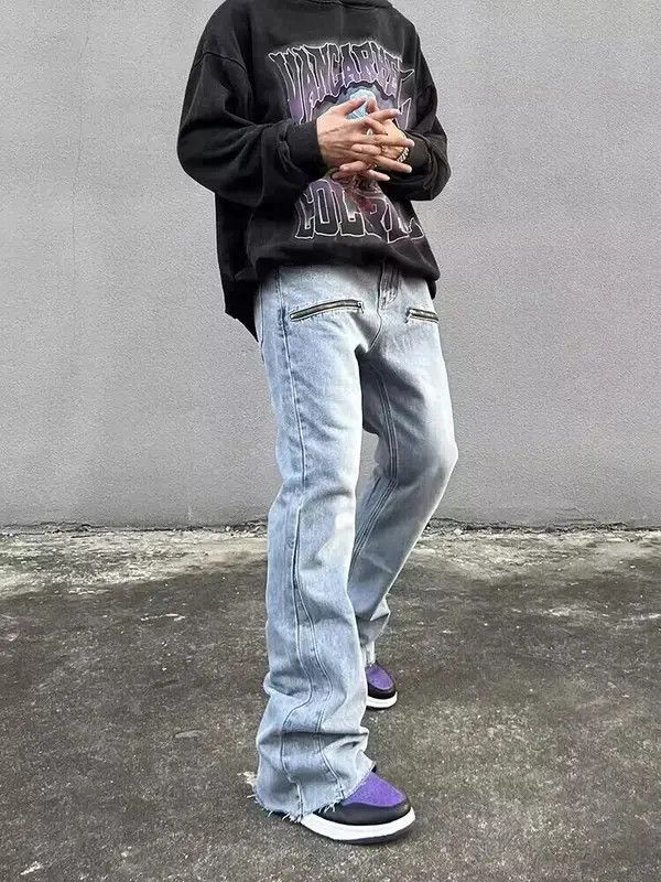 Japanese Brand × Jean Vintage washed light blue zippered bootcut jeans Size US 32 / EU 48 - 4 Thumbnail