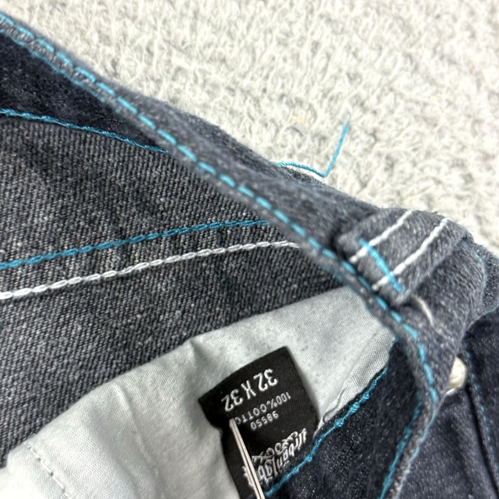 Vintage VINTAGE Urban Label Jeans Mens 32x32 Blue Baggy Wide Leg Hip Hop Cyber Y2K Size US 32 / EU 48 - 7 Thumbnail