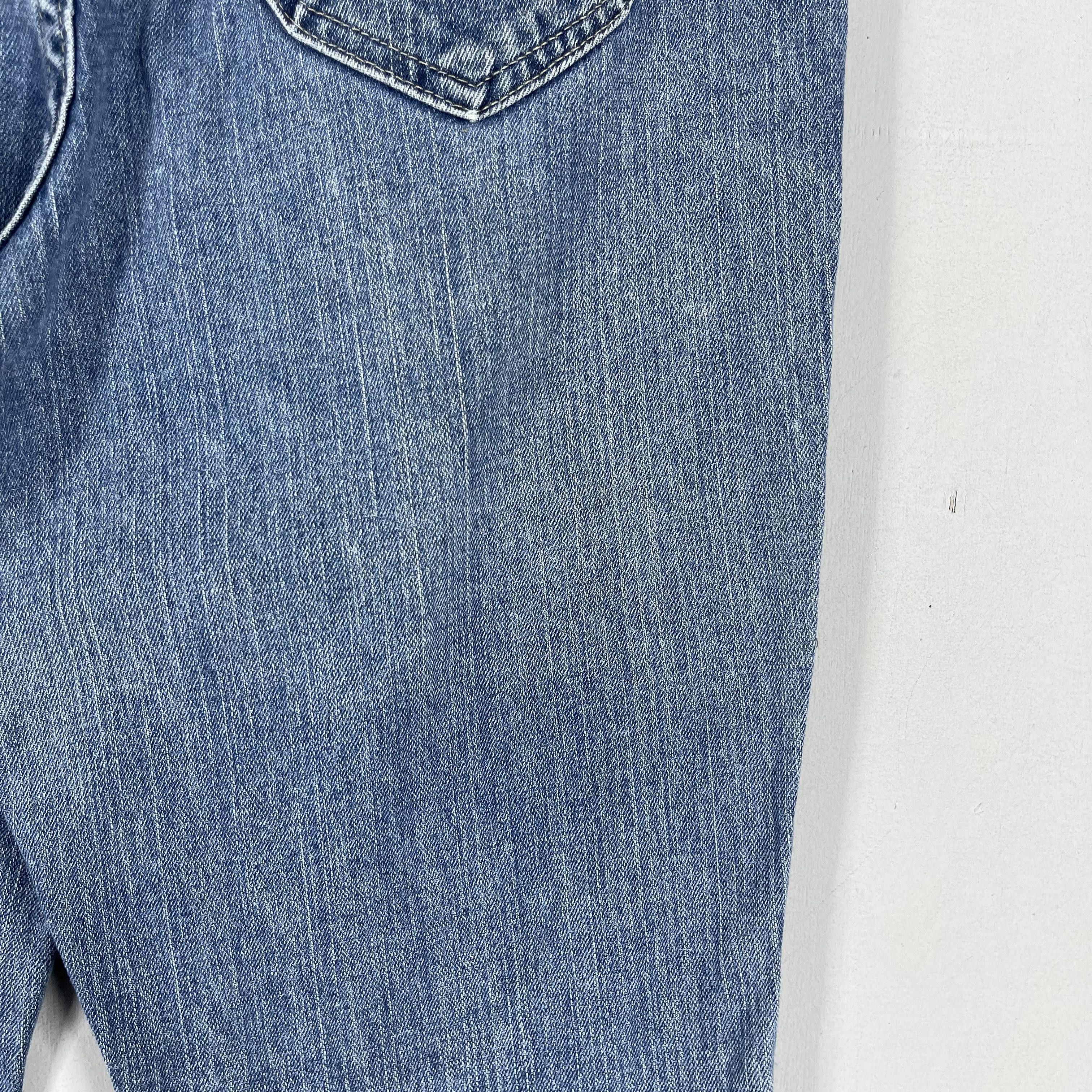 Lee × Vintage Size 30 Vintage Lee Uneven Faded Bootcut Reconstruct Jeans Size 30" / US 8 / IT 44 - 9 Thumbnail