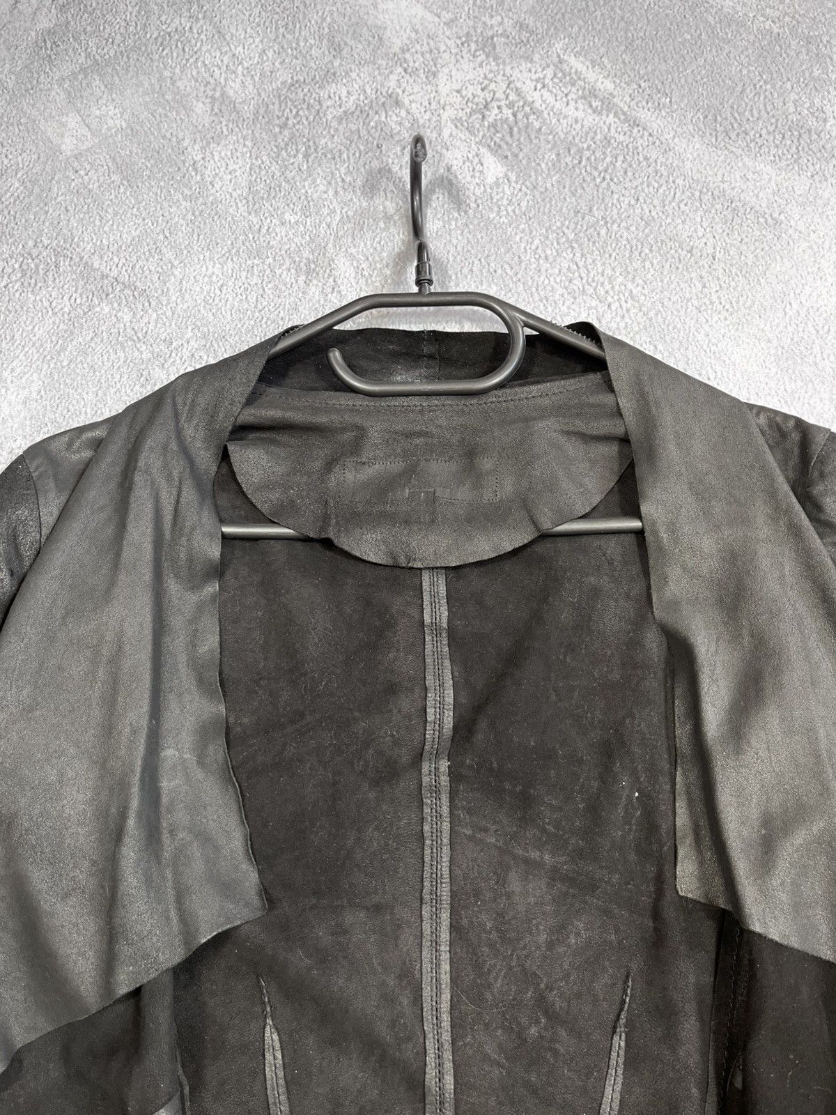 Vintage Vintage Yohji style asymmetric leather avant garde jacket Size M / US 6-8 / IT 42-44 - 4 Thumbnail