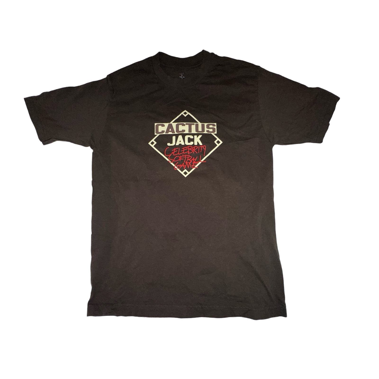 image of Cactus Jack 2024 Celebrity Softball Game Travis Scott Tshirt in Brown, Men's (Size Medium)
