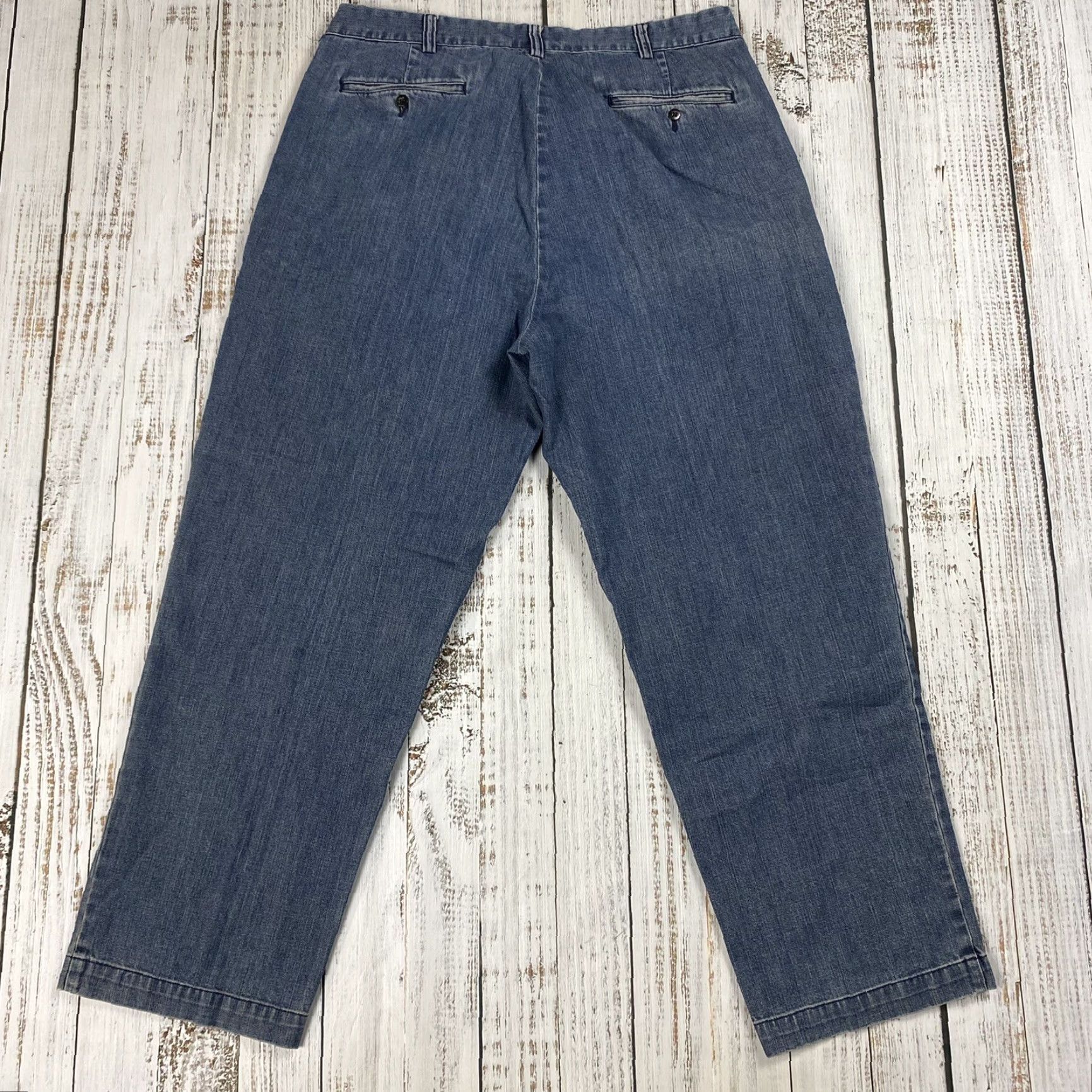 Polo Ralph Lauren VINTAGE Polo Ralph Lauren Men Pants 38 Blue Chambray Andrew Pant High Rise Workwear 90s Size US M / EU 48-50 / 2 - 7 Thumbnail