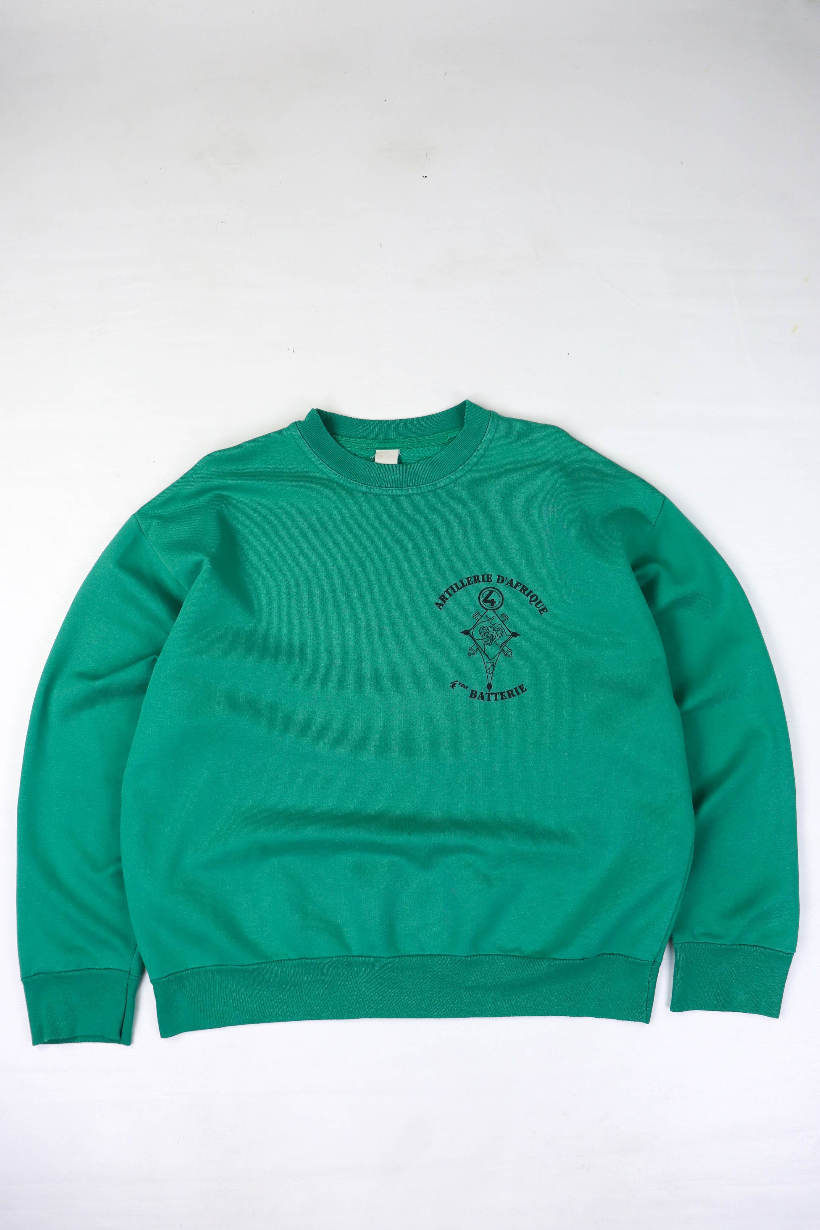 Vintage Vintage Batterie D'Afrique French Army Crewneck Sweatshirt Size US L / EU 52-54 / 3 - 2 Thumbnail