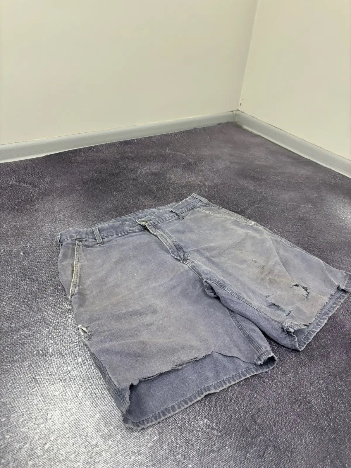Carhartt × Vintage Vintage Carhartt Gray Work Hype Baggy Shorts Jorts Size US 36 / EU 52 - 8 Thumbnail