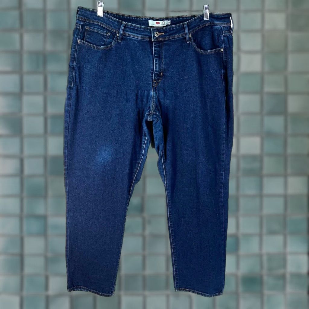 Levi's Levis 512 Womens Mid Rise Perfectly Shaping Skinny Blue Denim Jeans Size 24W Size 42" / US 20 - 1 Thumbnail