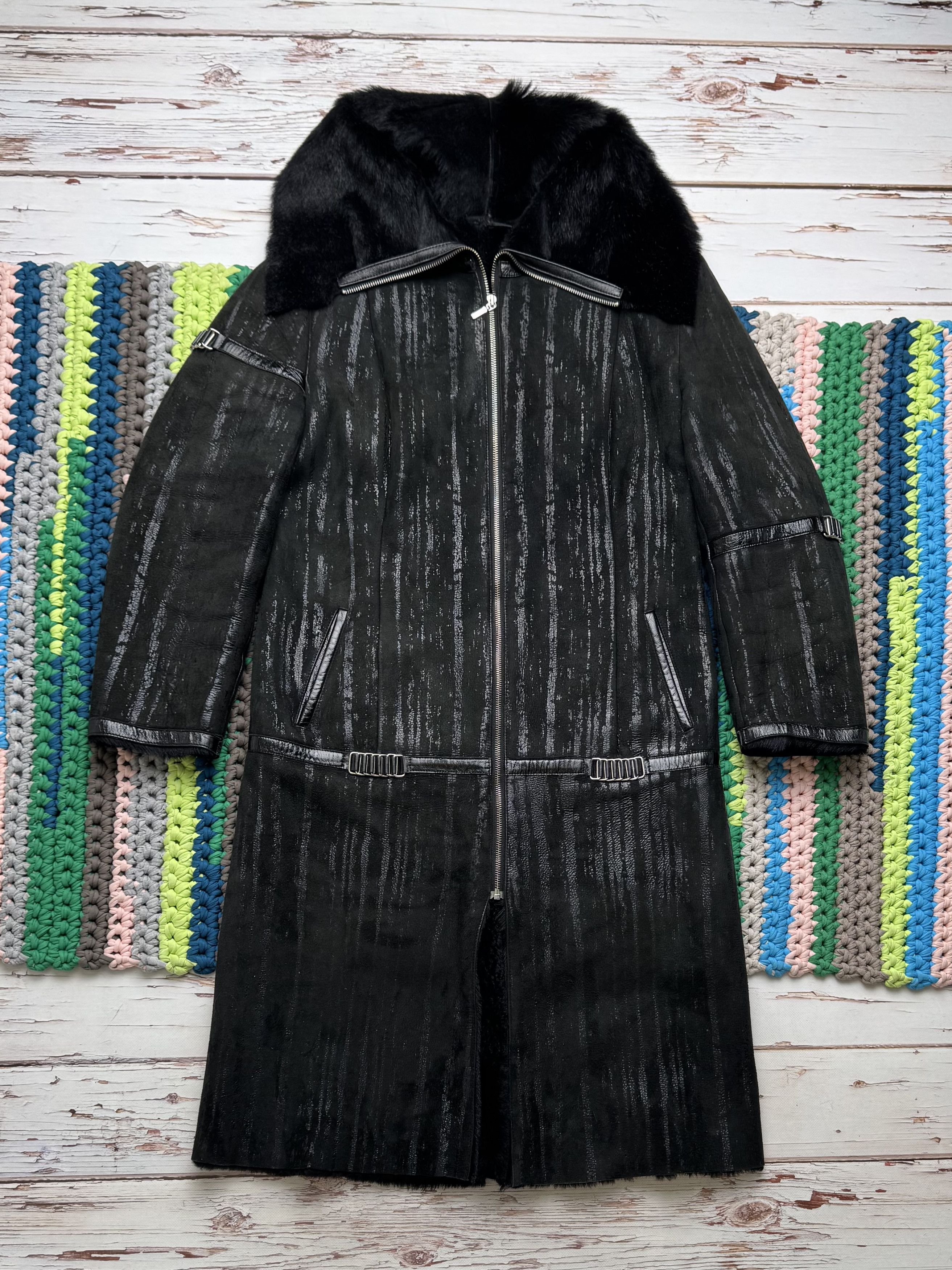 Japanese Brand Vintage Real Lambskin Coat With Real Fur Neck (D10)(D15)(V1) Size L / US 10 / IT 46 - 1 Thumbnail
