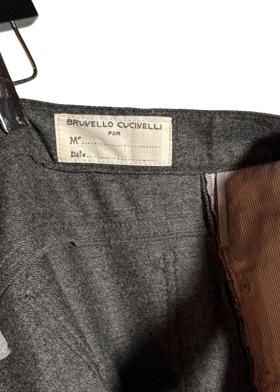 Brunello Cucinelli Brunello Cucinelli Grey Wool Flannel Pants Size US 38 / EU 54 - 7 Thumbnail